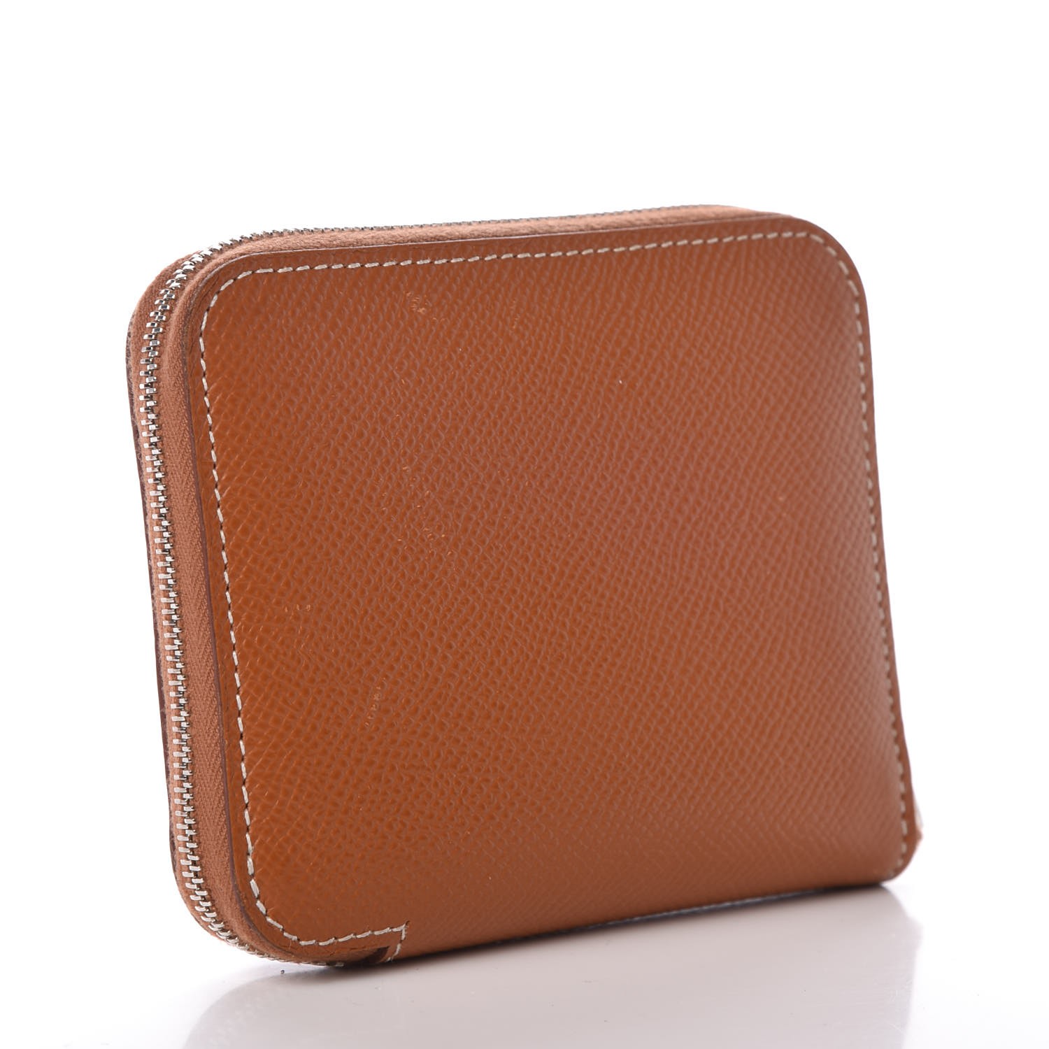 HERMES Epsom Silk'in Compact Wallet Gold 308398