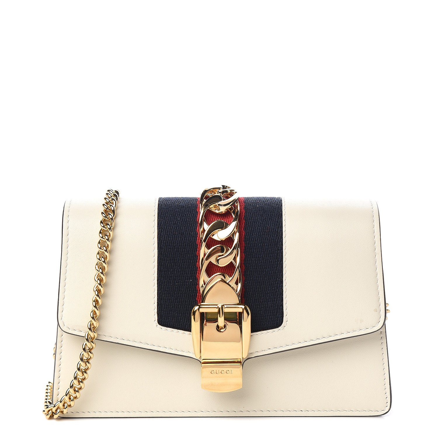 gucci sylvie mini chain bag white