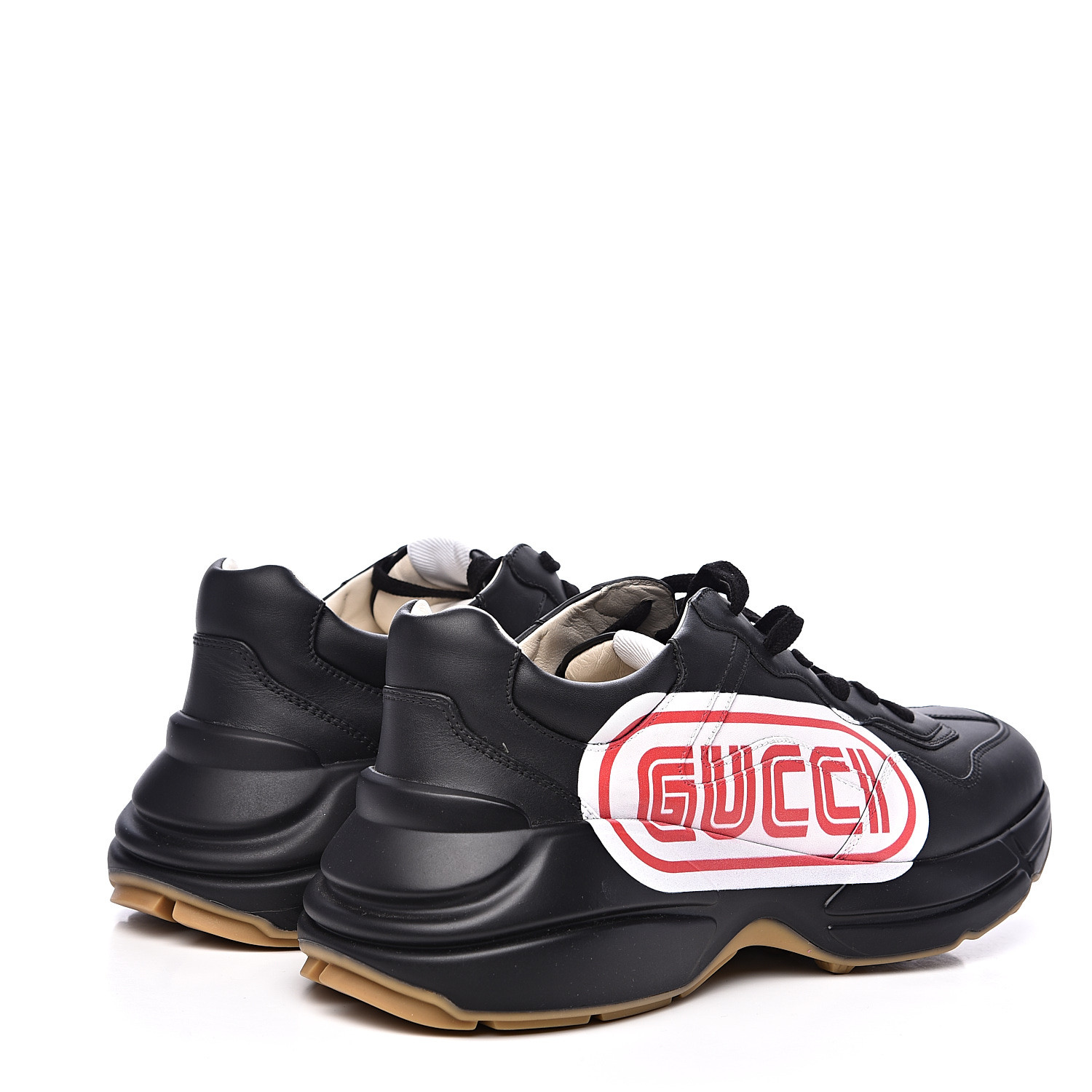 Gucci Calfskin Rhyton Sneakers 8 Black 532047