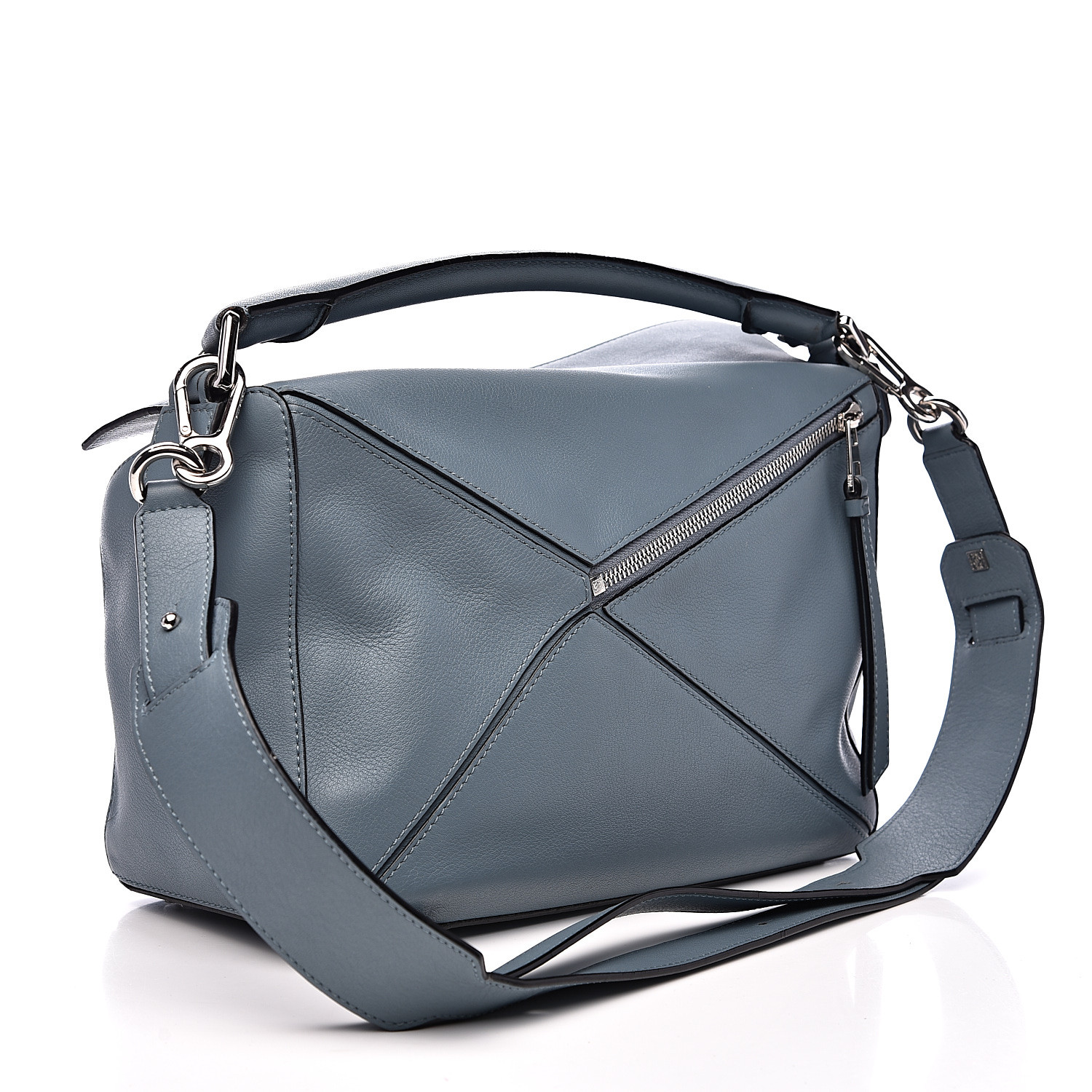 LOEWE Calfskin Medium Puzzle Bag Stone Blue 532865