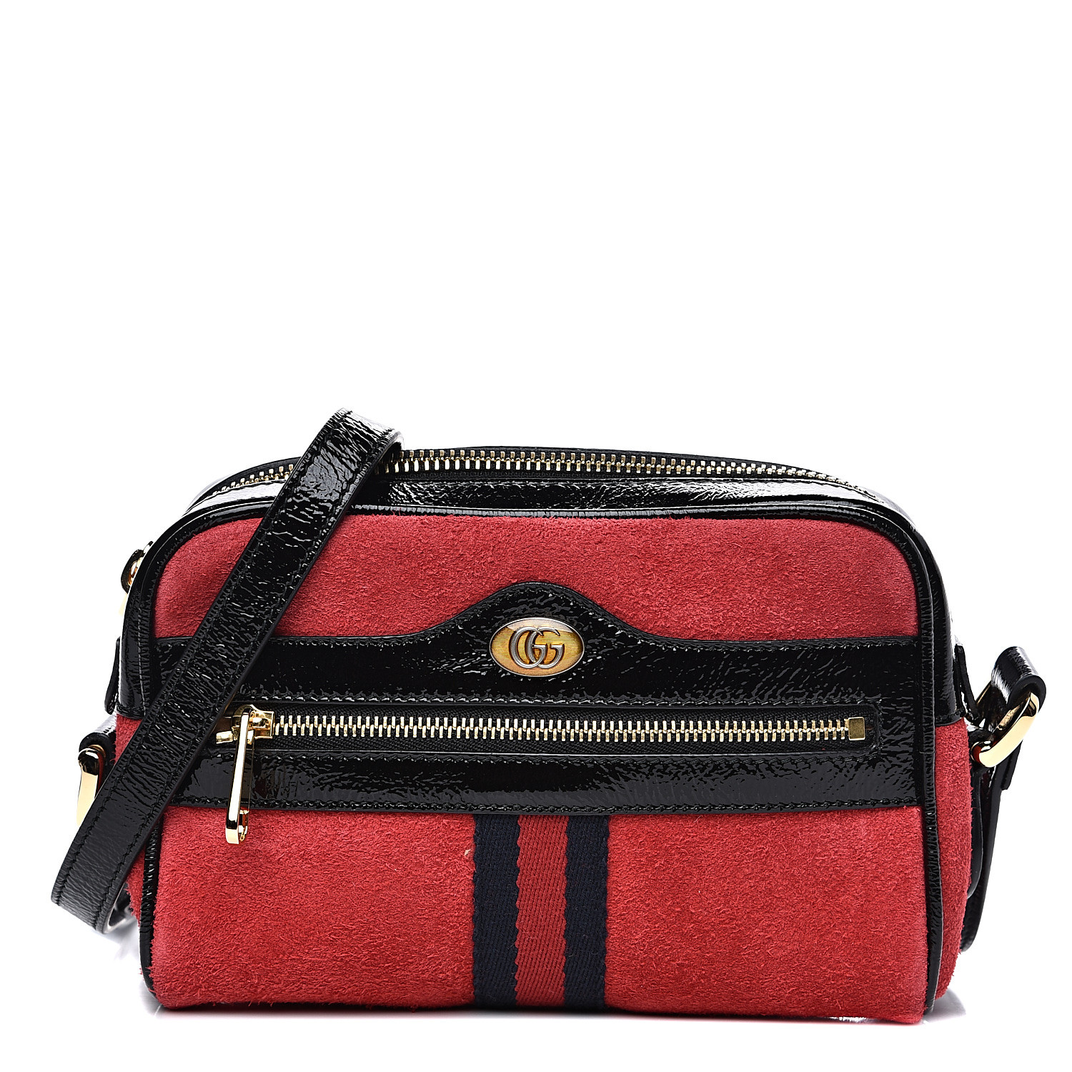 red suede shoulder bag