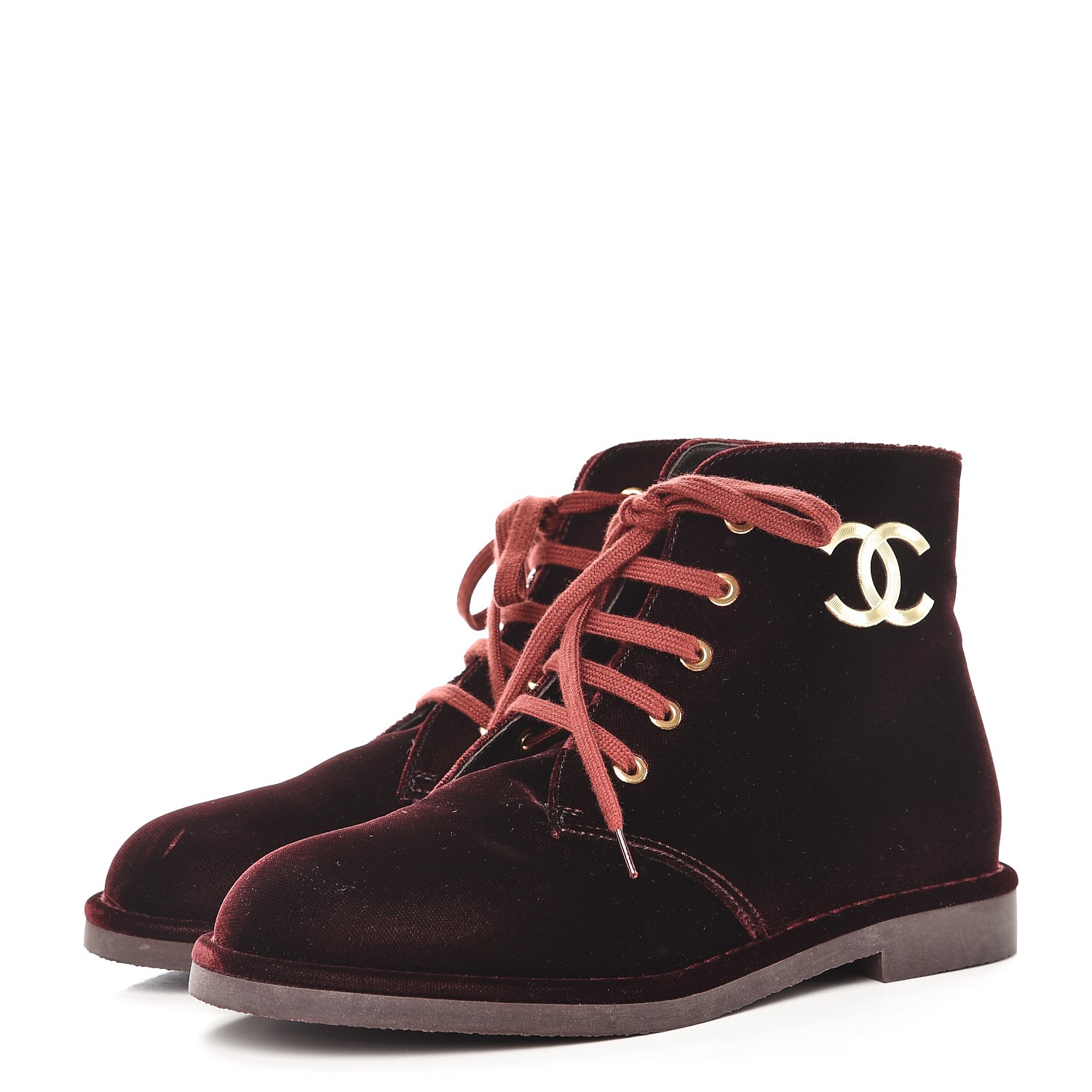 chanel burgundy boots