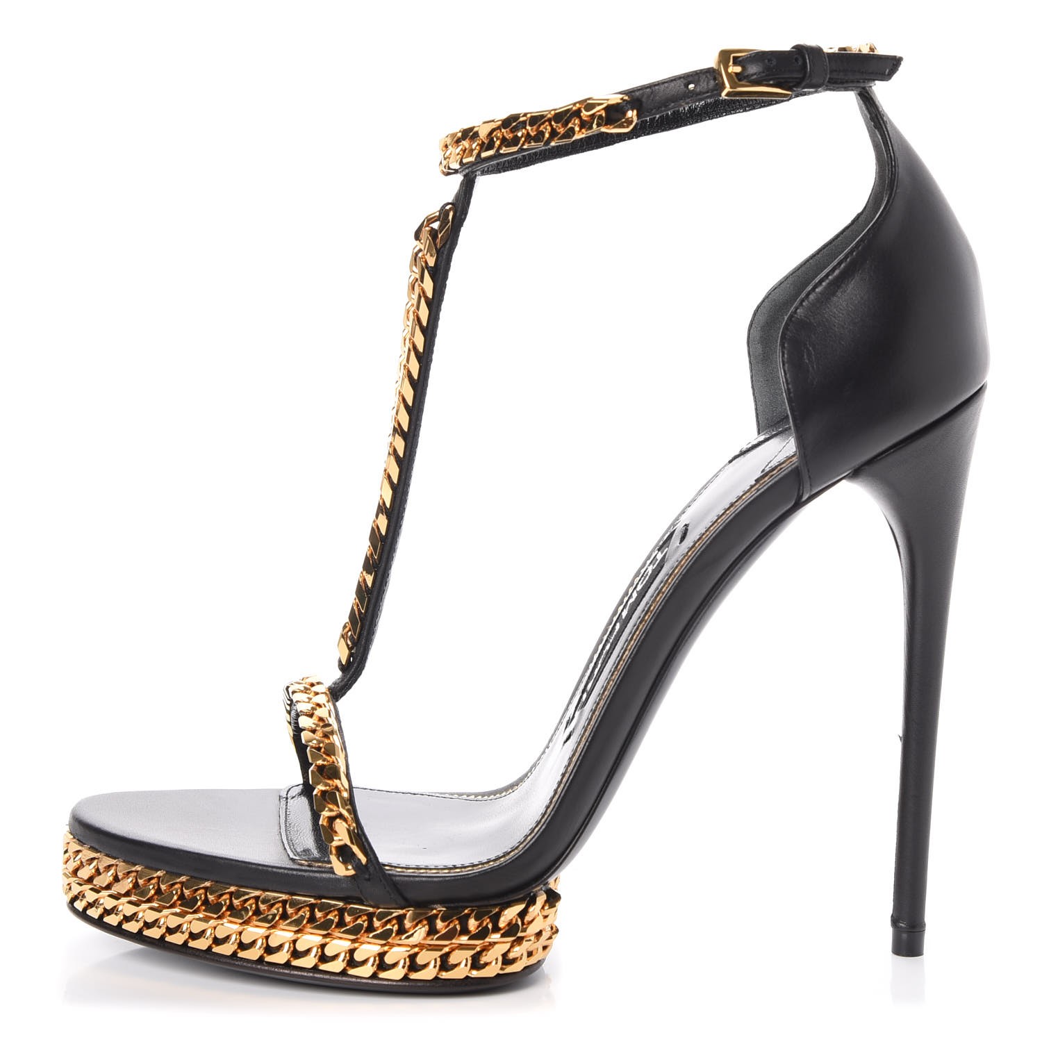 tom ford gold chain sandals