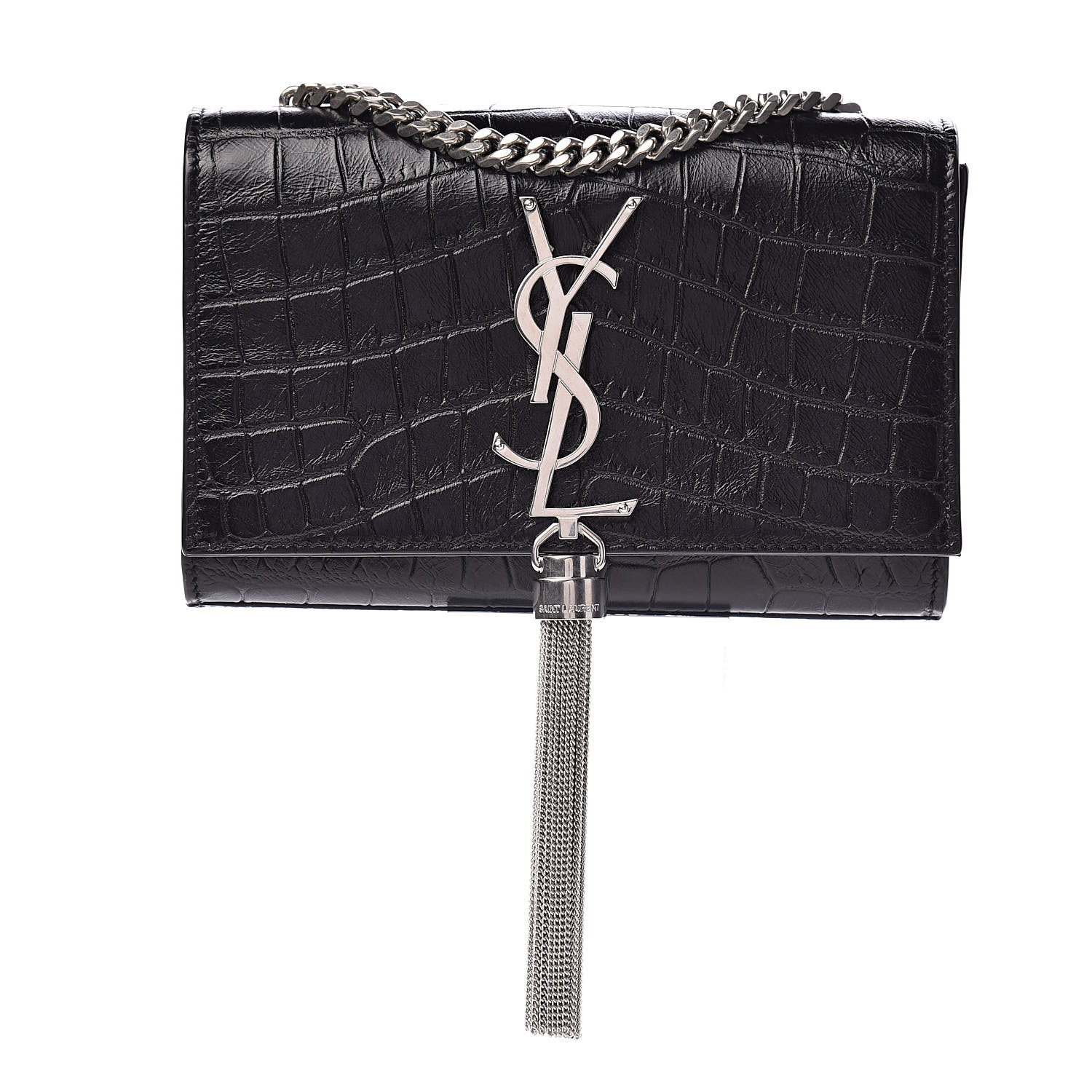 ysl kate tassel bag croc