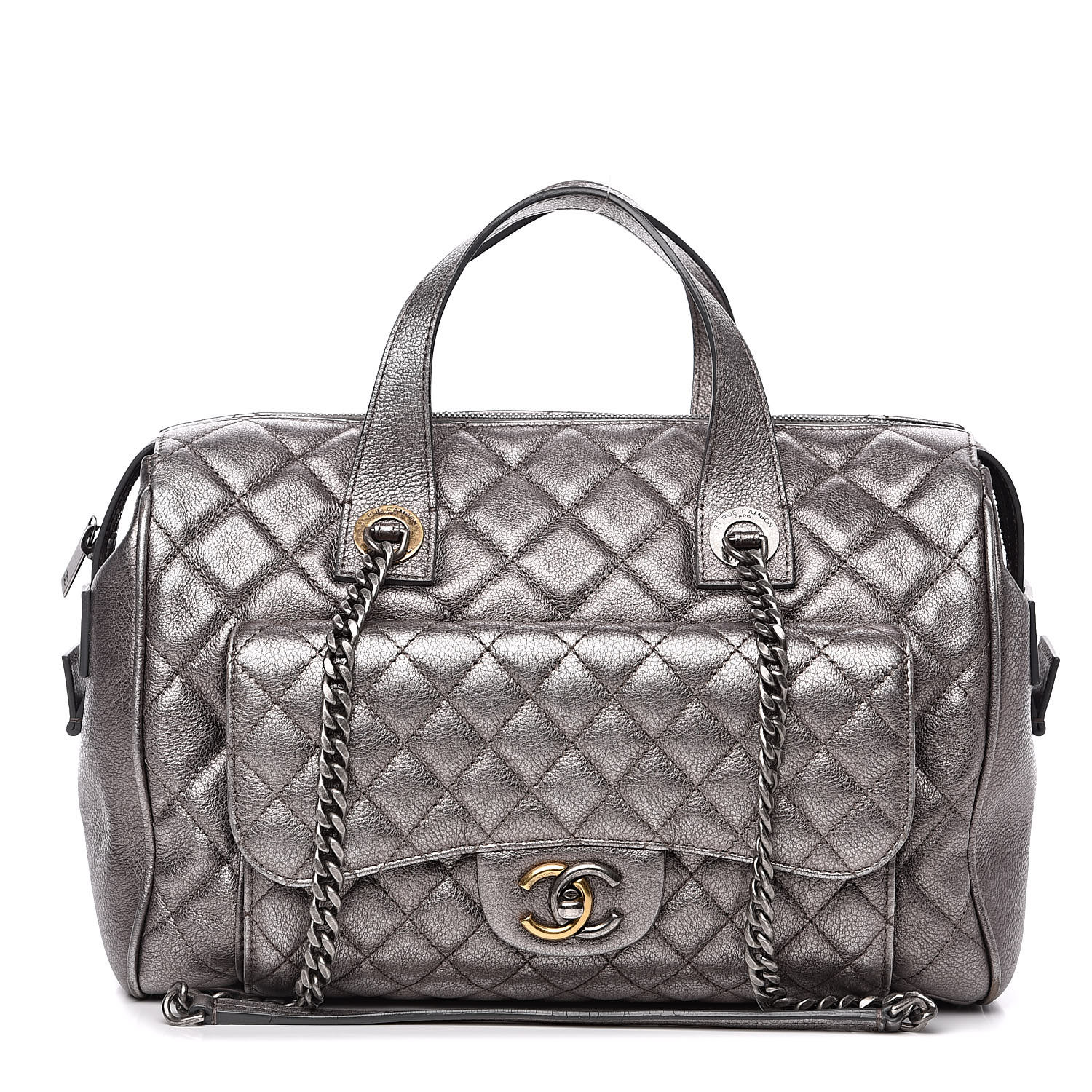 chanel quilted bowling bag