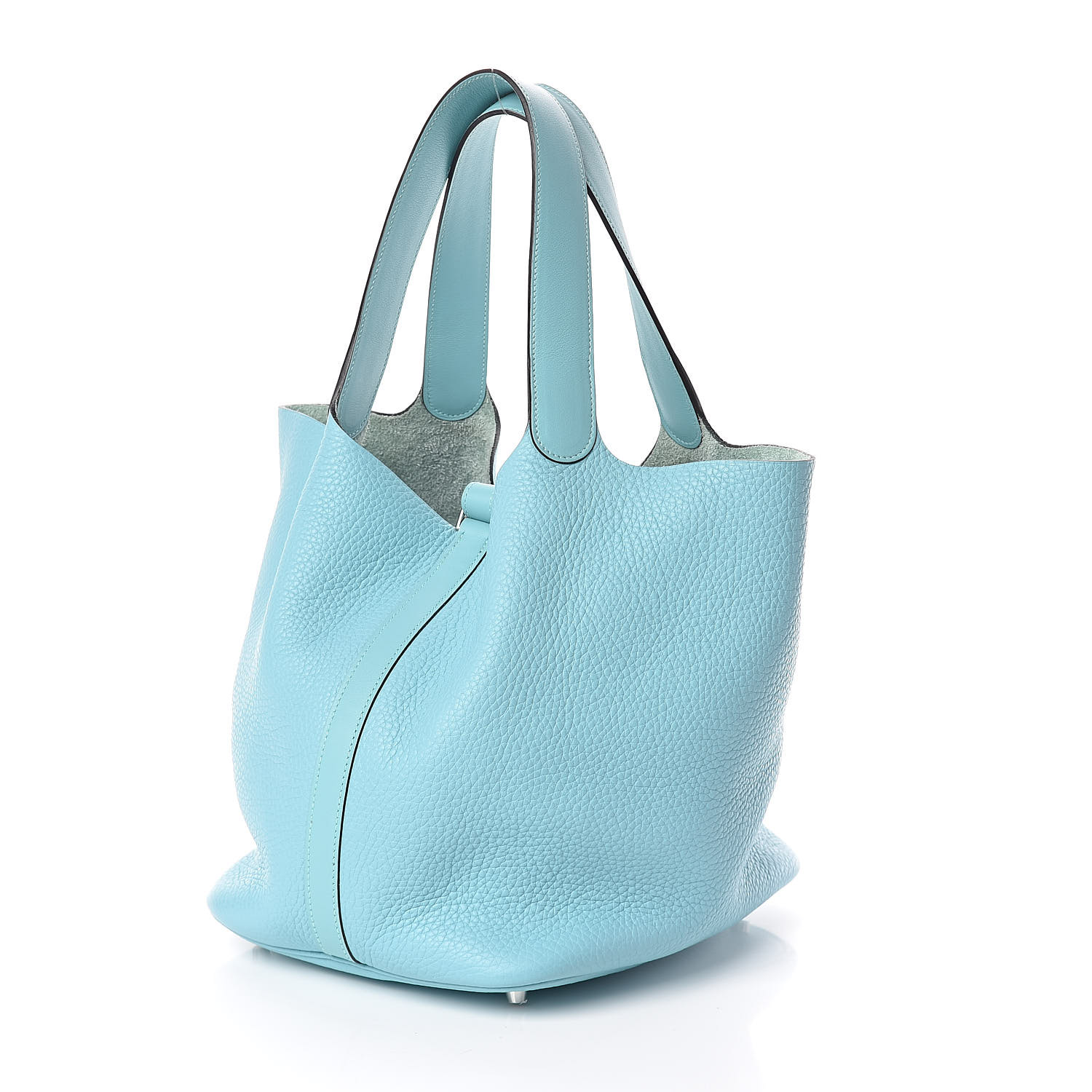 HERMES Taurillon Clemence Picotin 26 GM Blue Atoll 522136