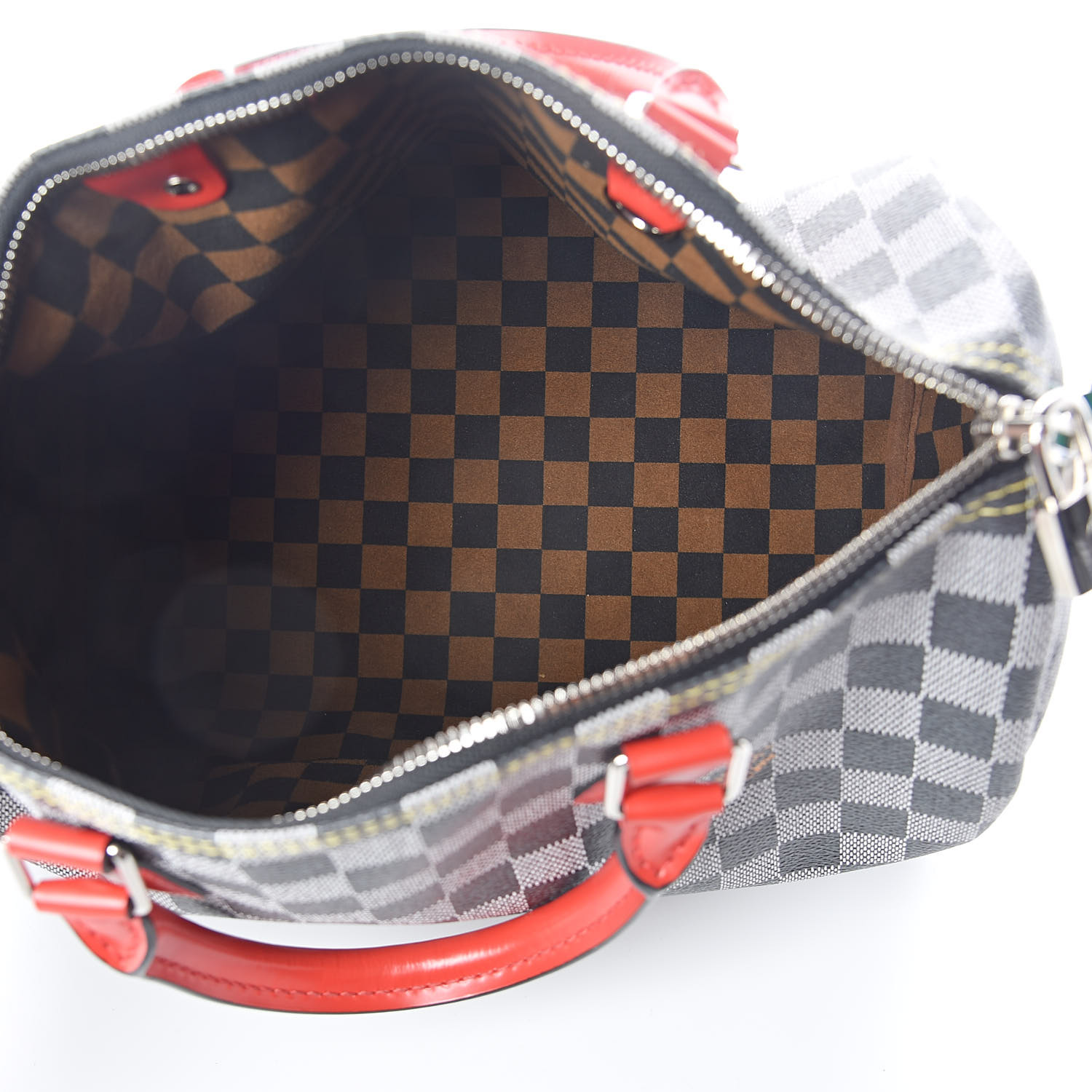 LOUIS VUITTON Damier Speedy Bandouliere 30 Black White 521067