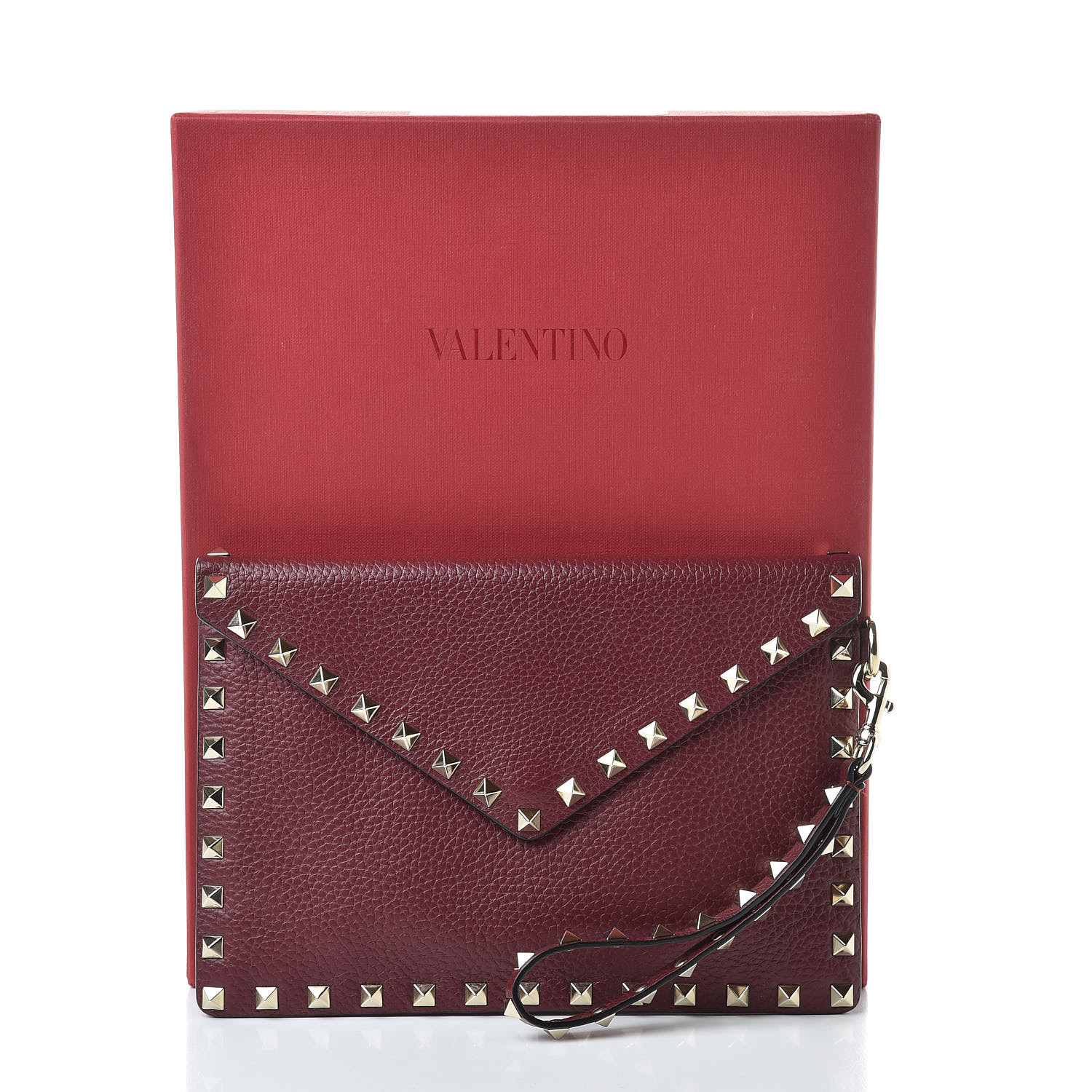 valentino rockstud leather envelope clutch