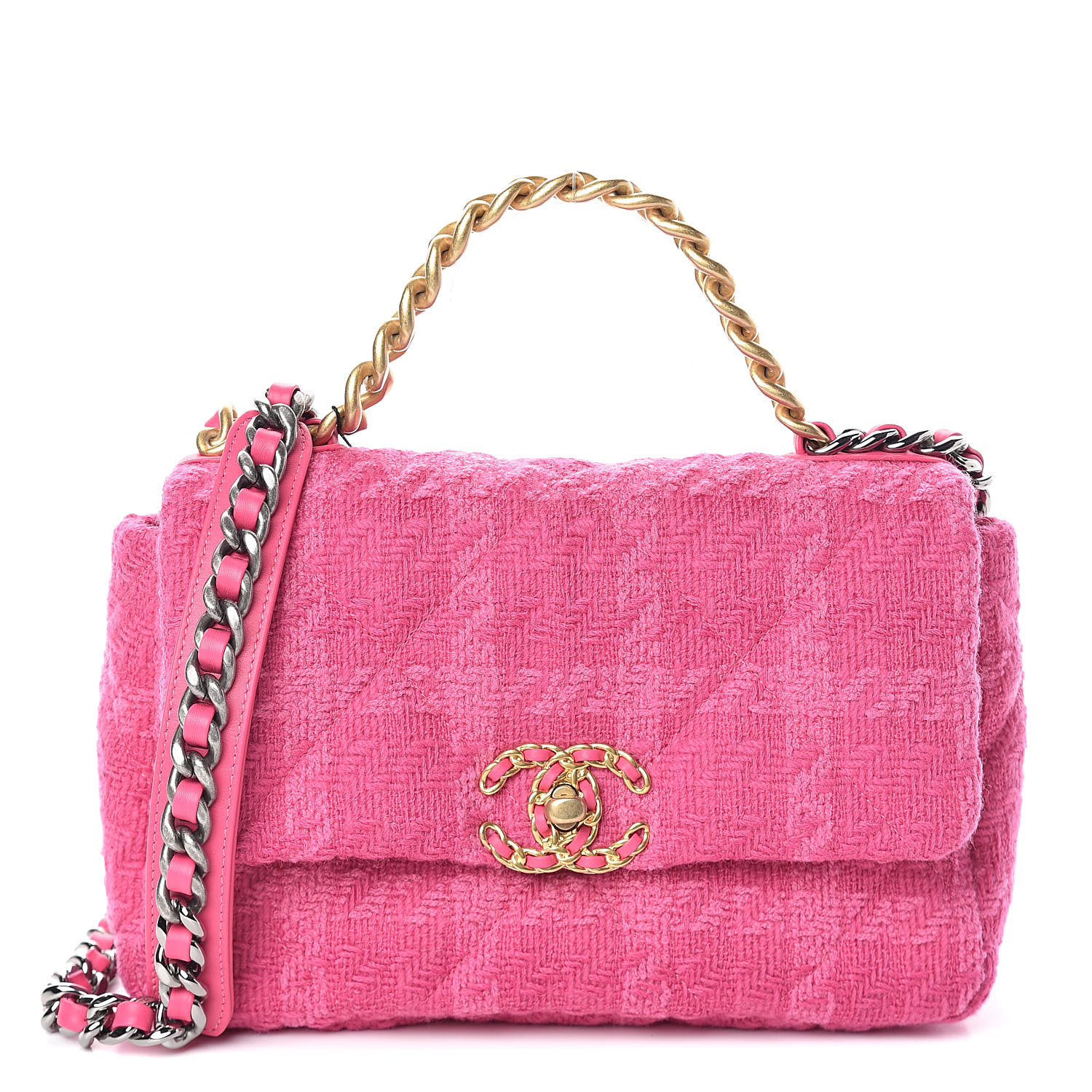 pink chanel tweed bag