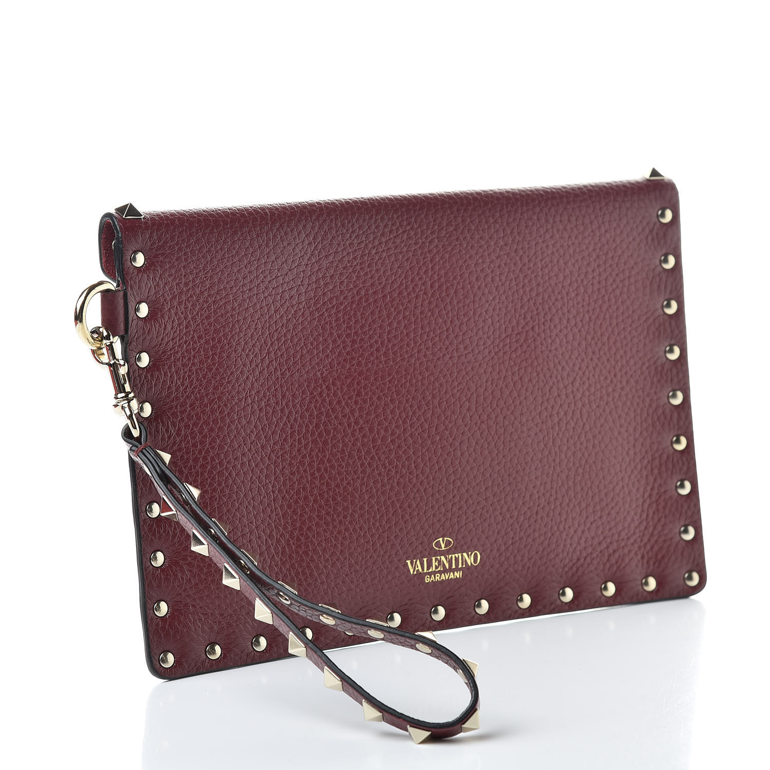 valentino rockstud leather envelope clutch