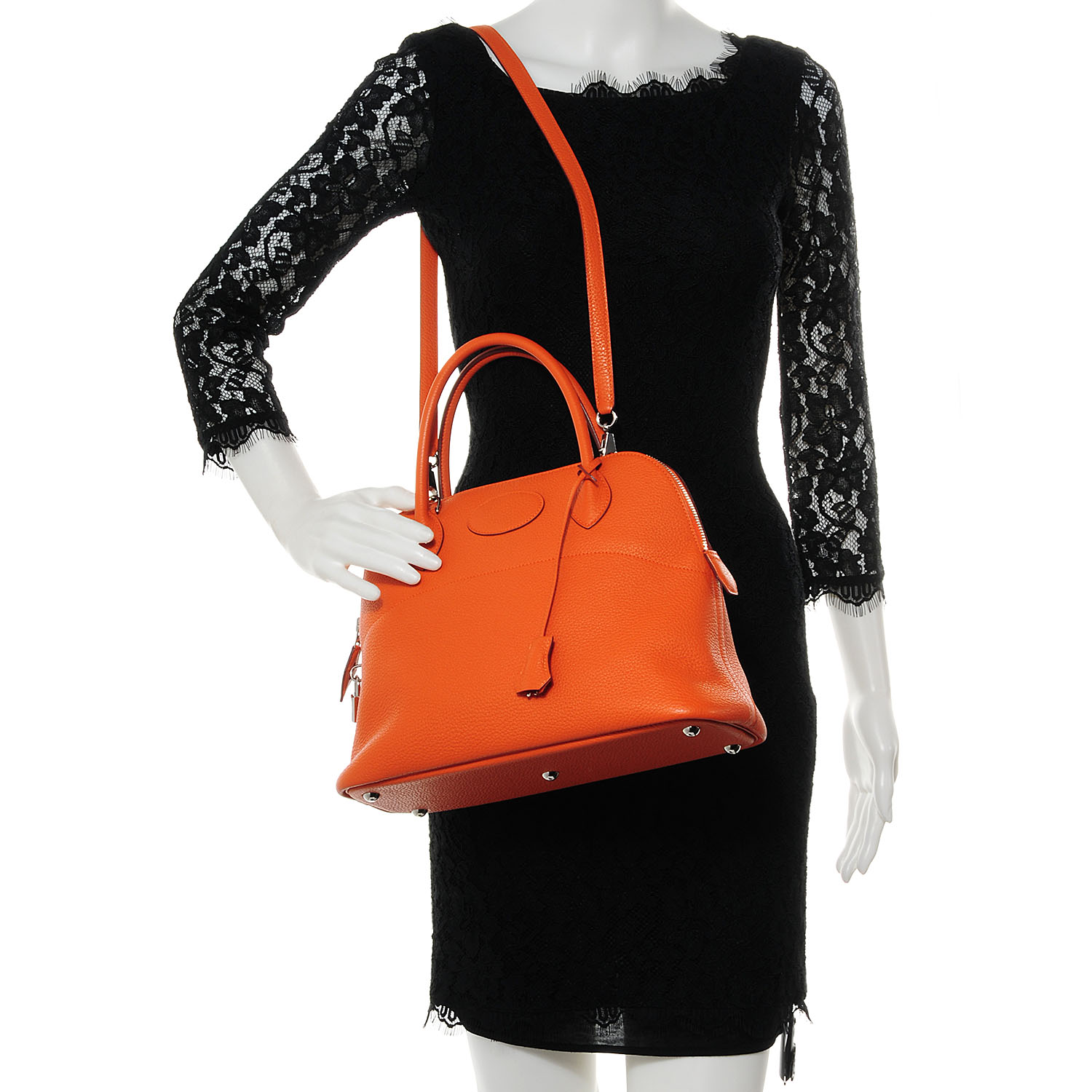 HERMES Taurillon Clemence Bolide 31 Orange 63707