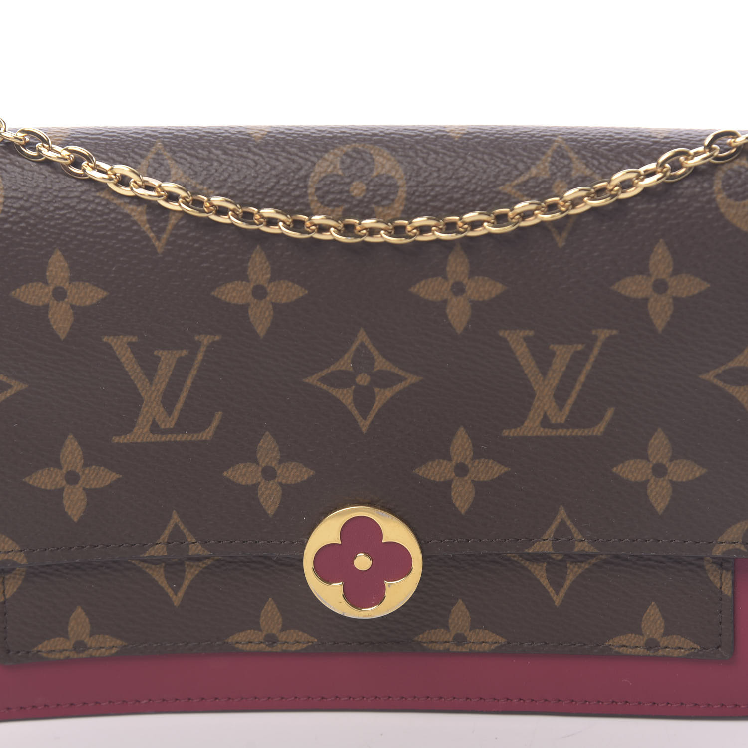 Louis Vuitton Monogram/ Fuchsia Felicie Chain Wallet Zippered Insert For  Sale at 1stDibs