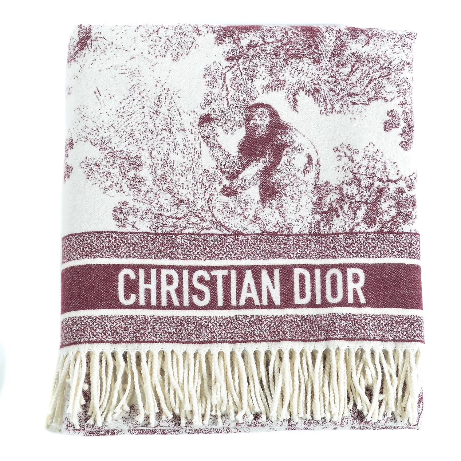 CHRISTIAN DIOR Wool Toile de Jouy Throw 345643