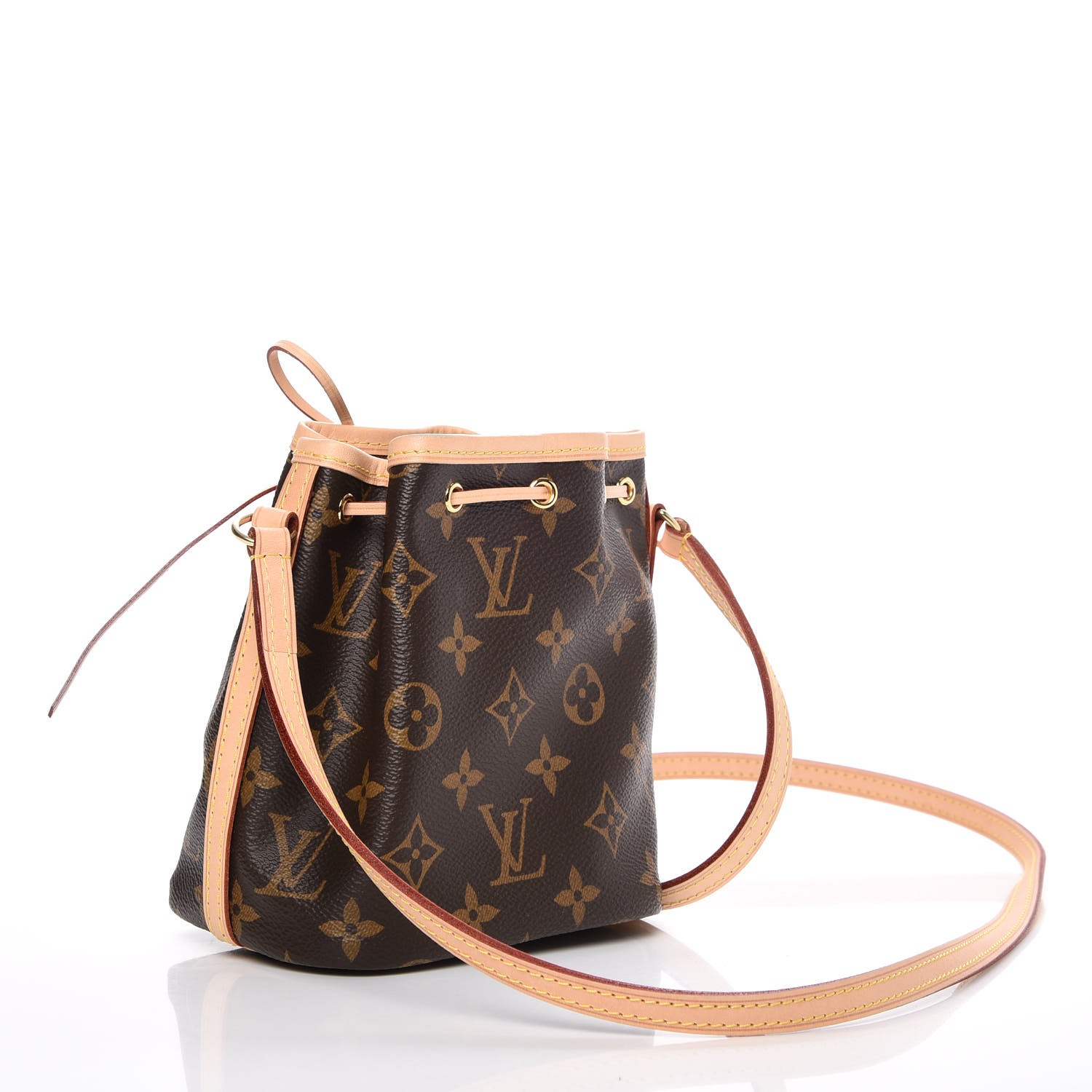 Louis Vuitton Brown Monogram Coated Canvas and Vachetta Leather Mini Noe  For Sale at 1stDibs