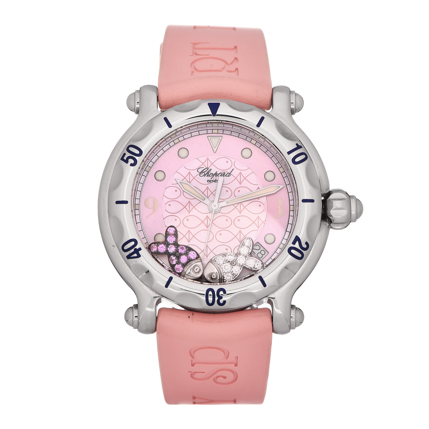 chopard pink diamond watch