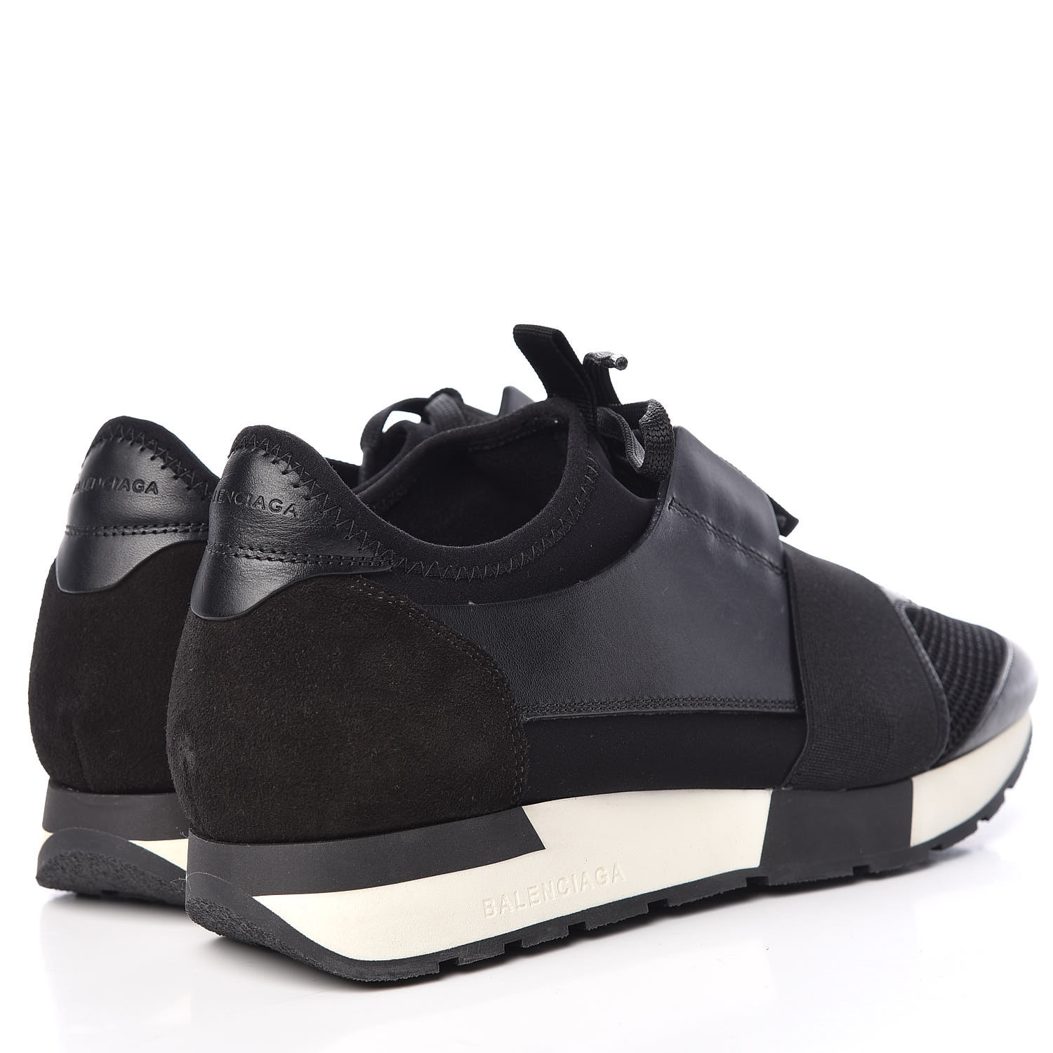 BALENCIAGA Calfskin Race Runner Sneakers 39 Black 435648 | FASHIONPHILE