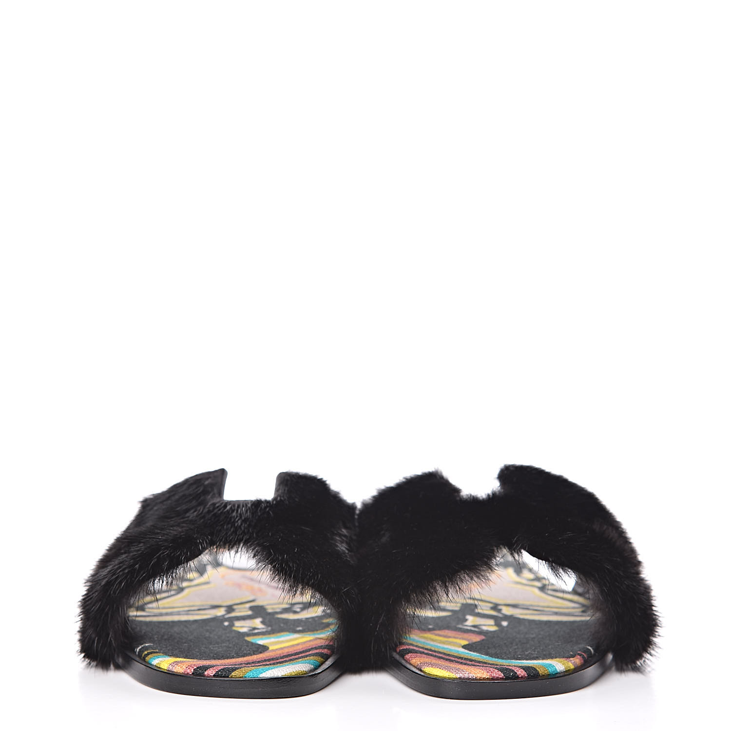 hermes fur slippers