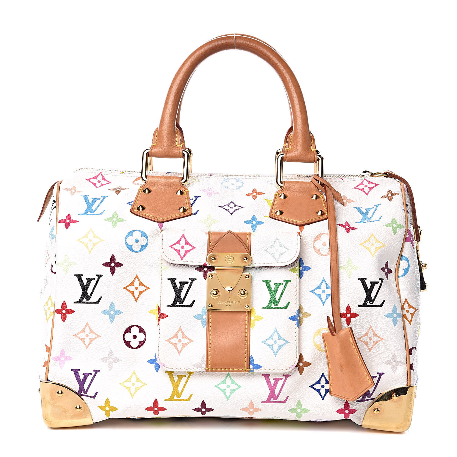 LOUIS VUITTON Multicolor Speedy 30 White 509297