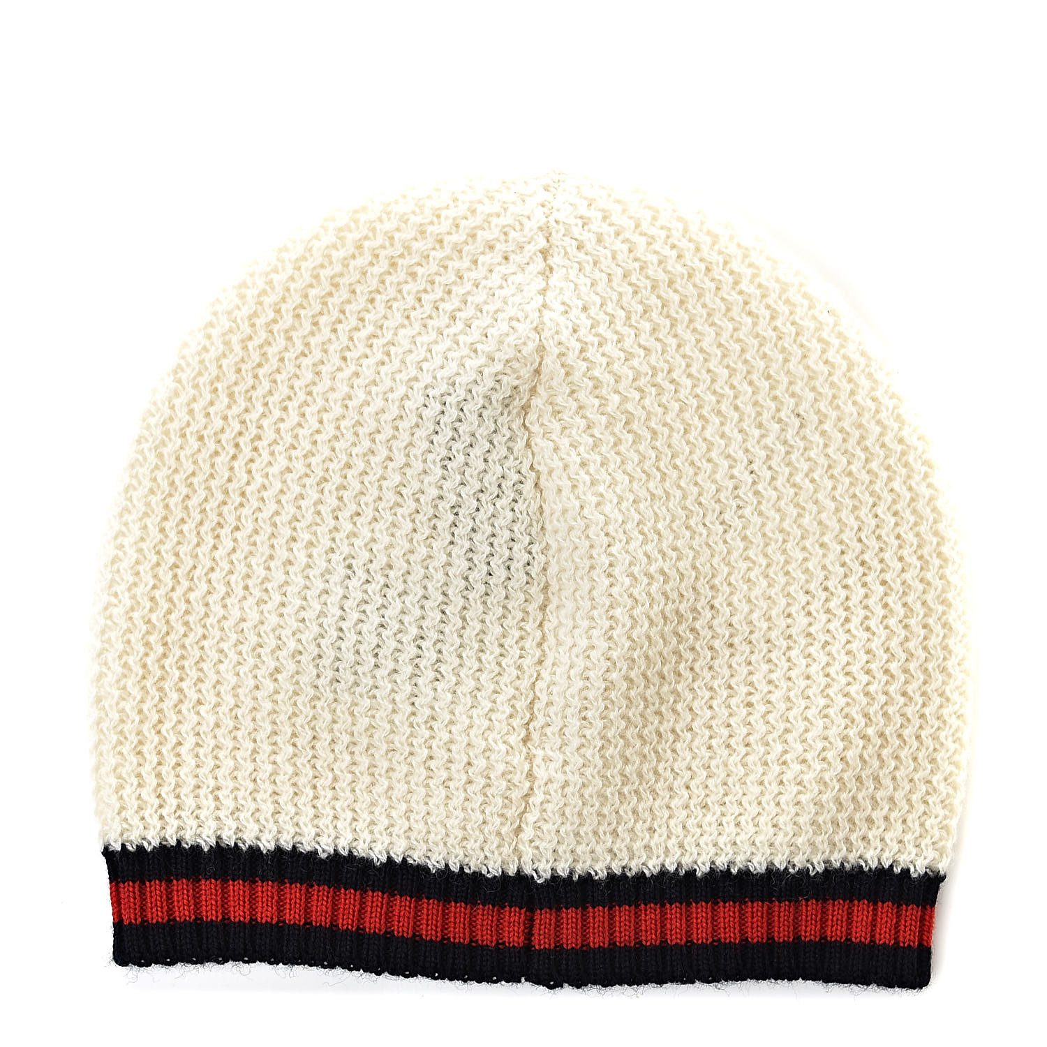 GUCCI Cashmere Web Kids Beanie Hat M White 516562