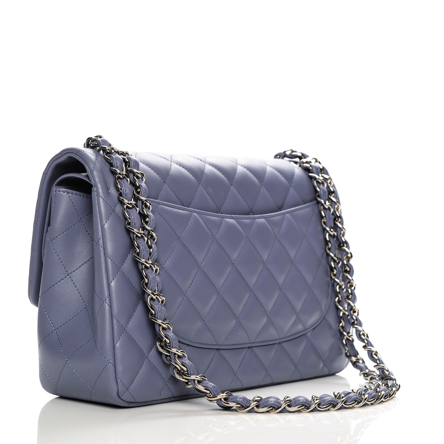 CHANEL Lambskin Quilted Jumbo Double Flap Light Purple 203720