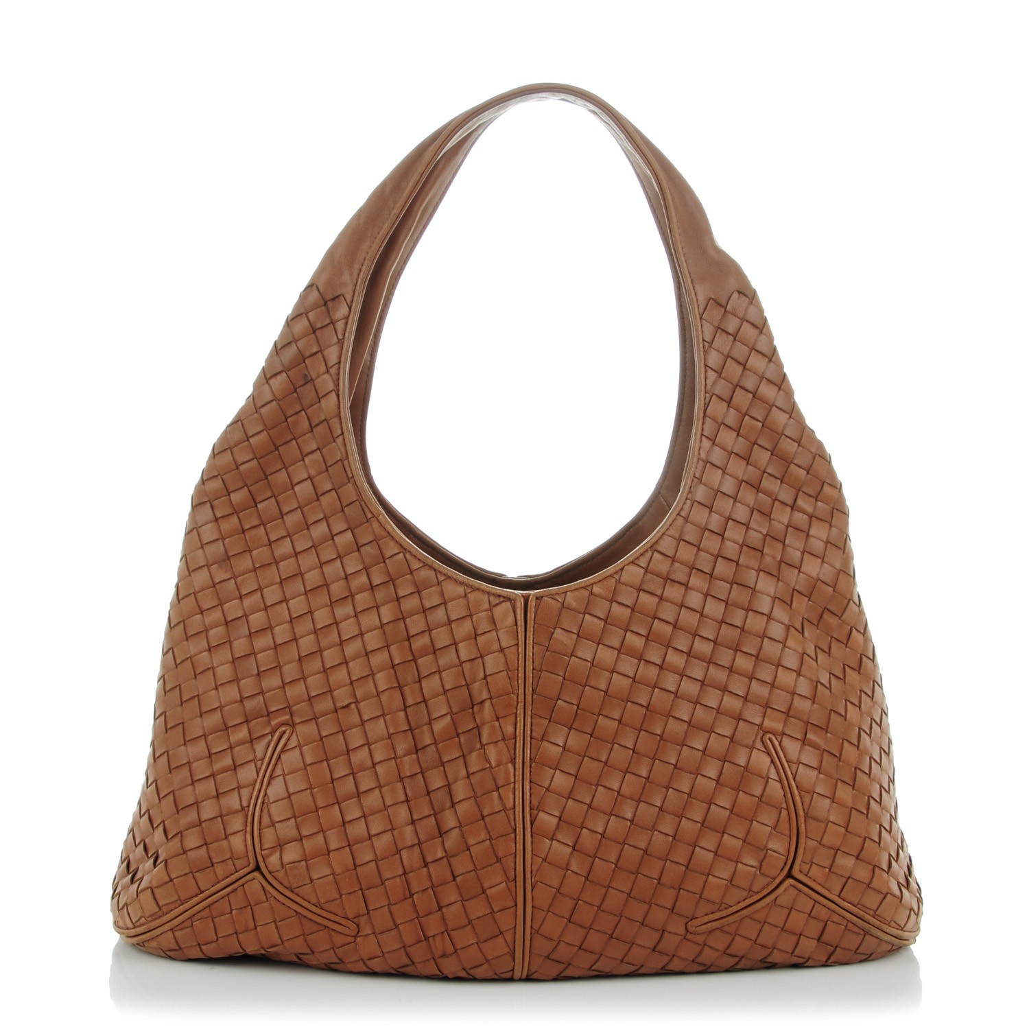 BOTTEGA VENETA Nappa Intrecciato Ball Hobo Noce 155198