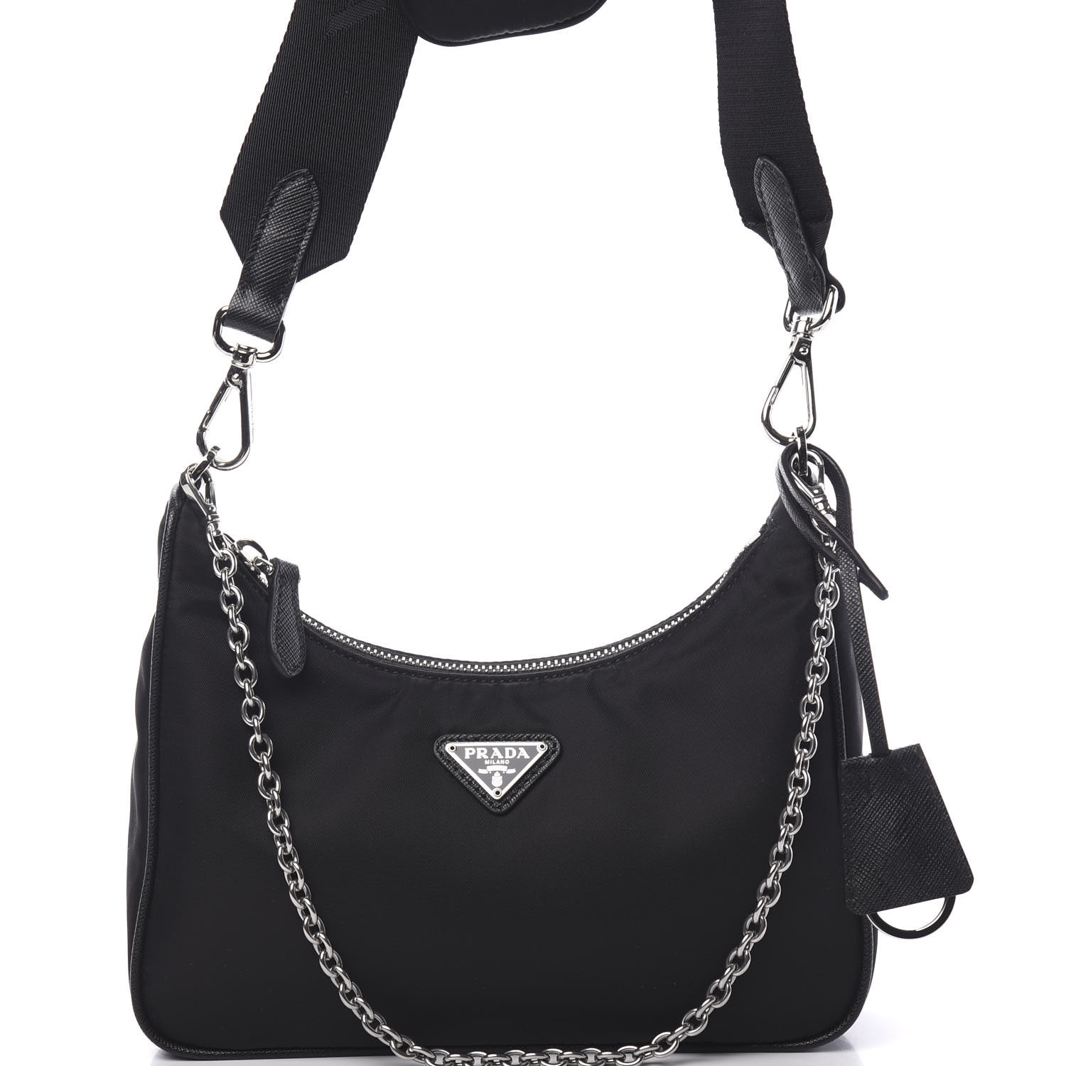 PRADA Nylon ReEdition 2005 Shoulder Bag Black 593809