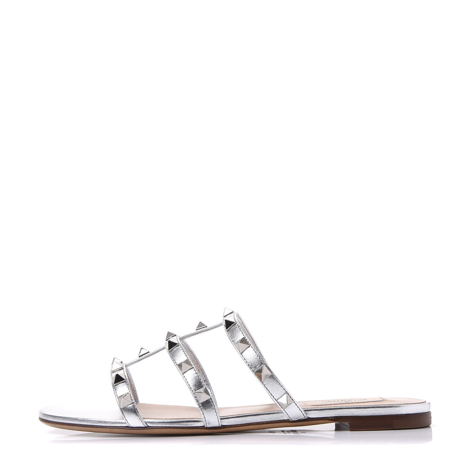 rockstud caged flat slide sandal