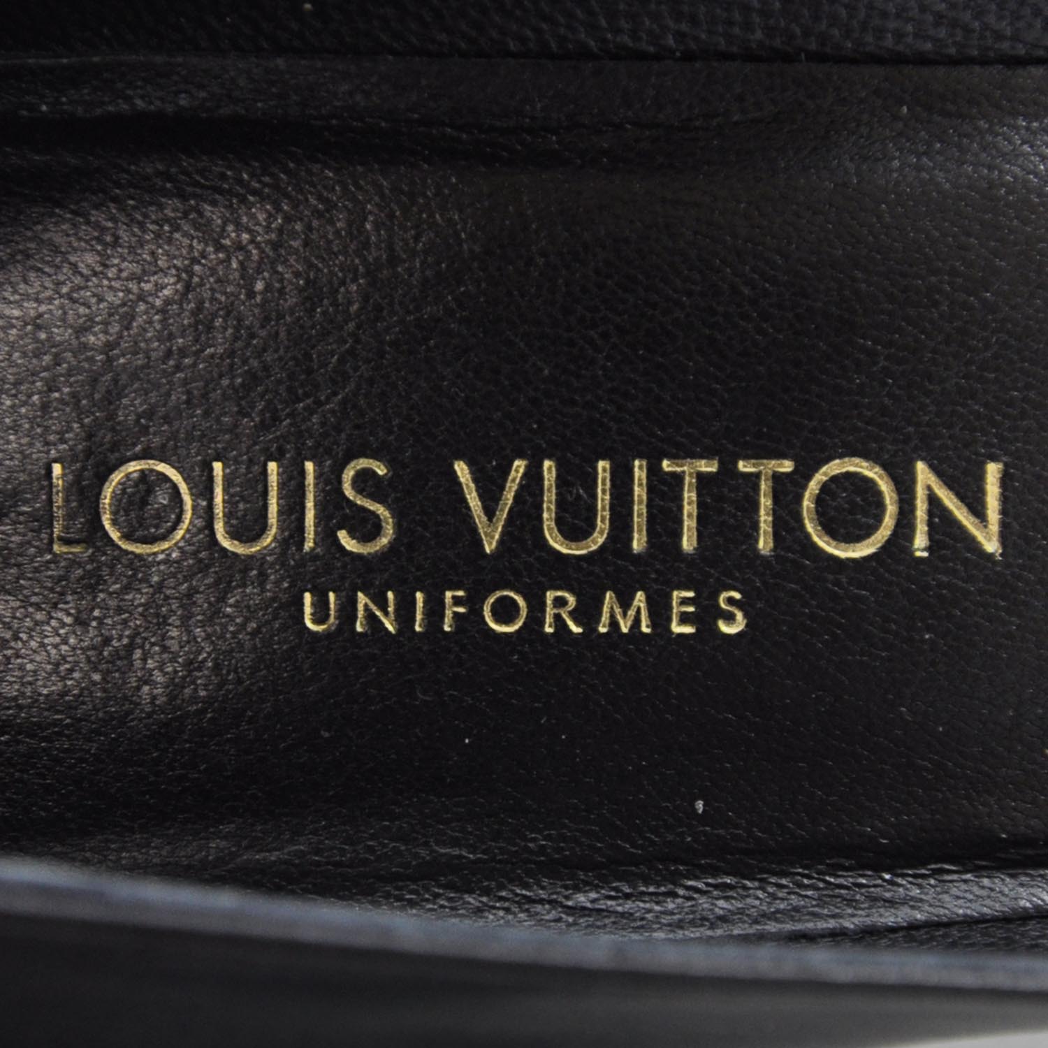 LOUIS VUITTON Leather Large Bow Heels 36 Black 31555