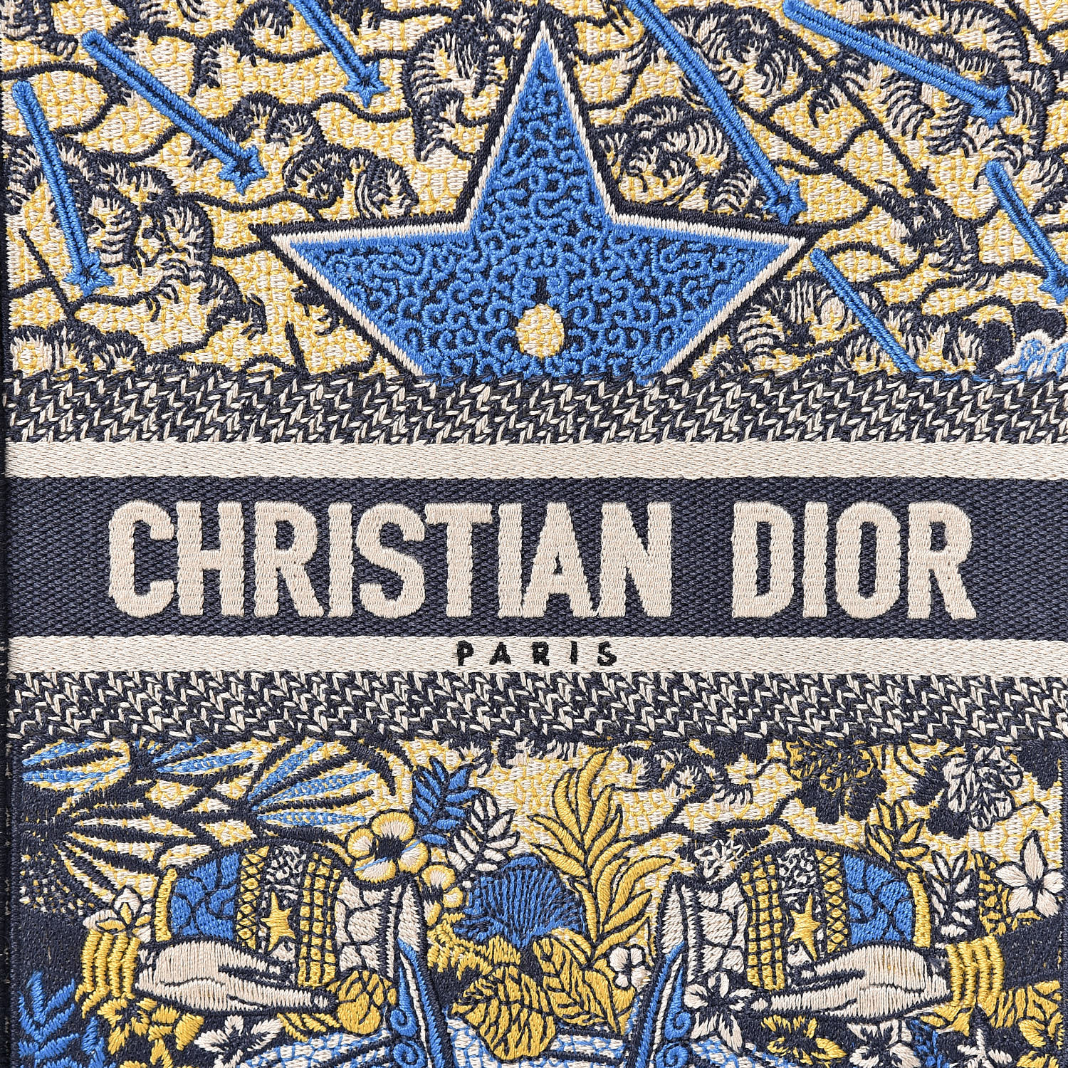 CHRISTIAN DIOR Embroidered L'Etoile Vertical Book Tote 435184