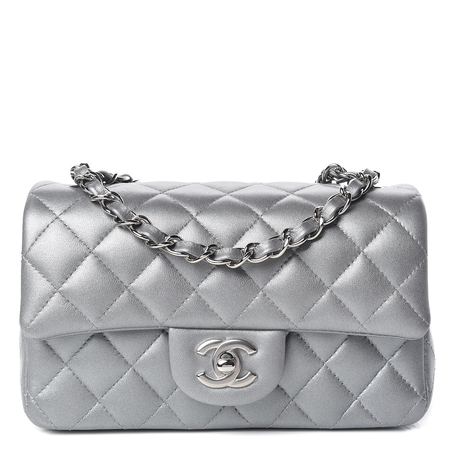 chanel mini rectangular silver hardware