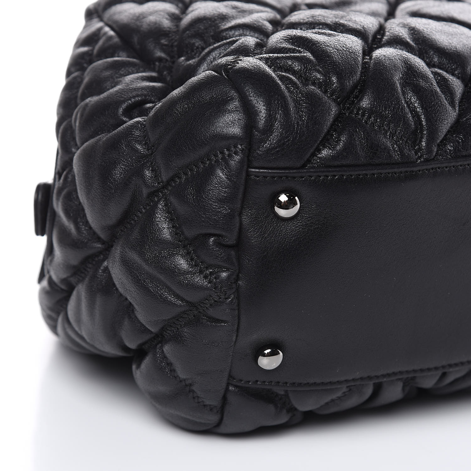 Chanel Lambskin Bubble Quilt Bowler Black Fashionphile