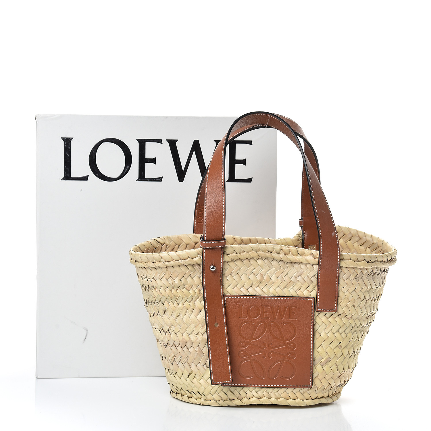 loewe small raffia tote