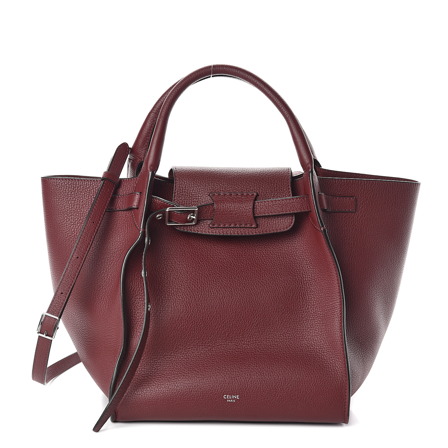 small big bag with long strap in supple grained calfskin