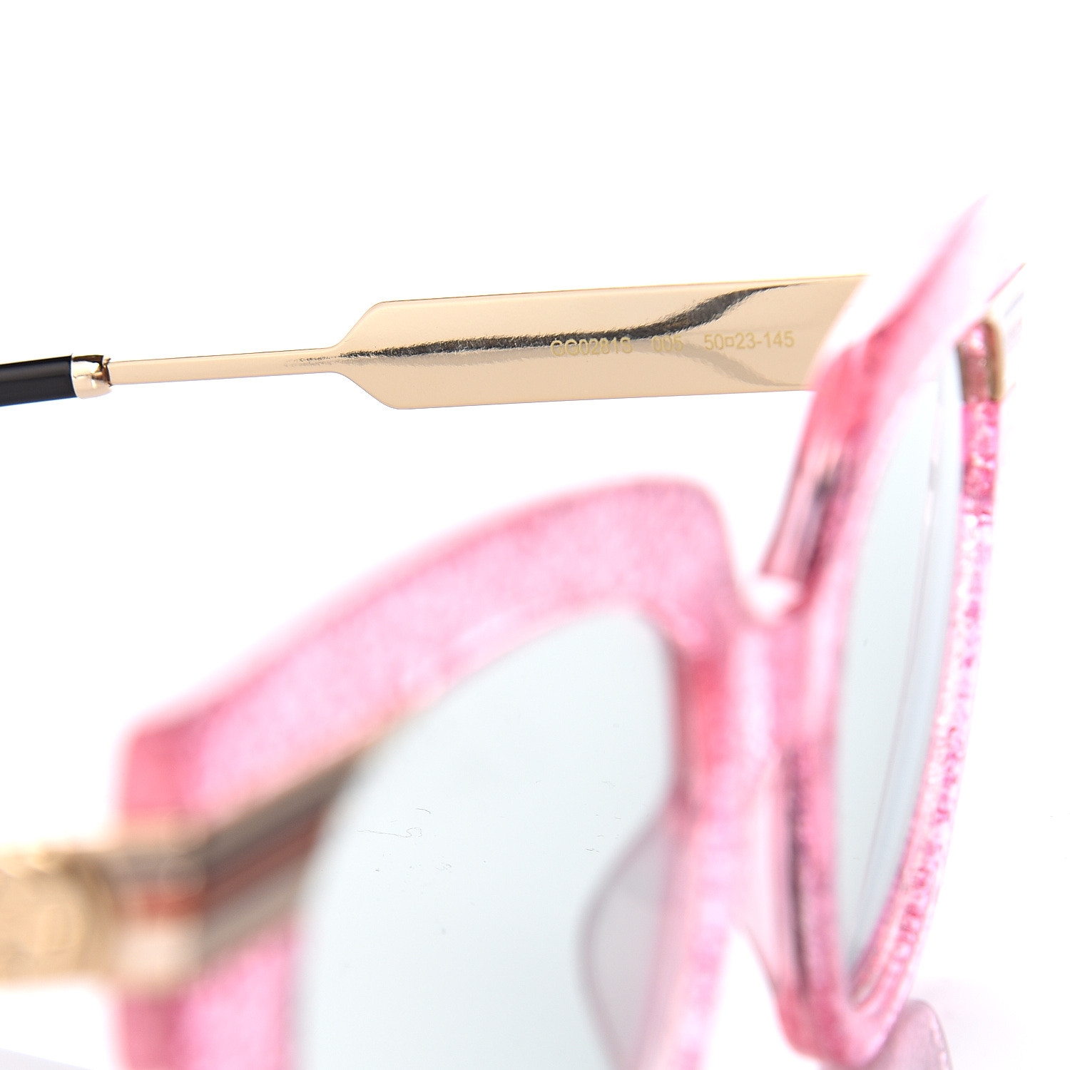 Gucci Acetate Square Frame Web Glitter Gg0281s Sunglasses Pink 540468