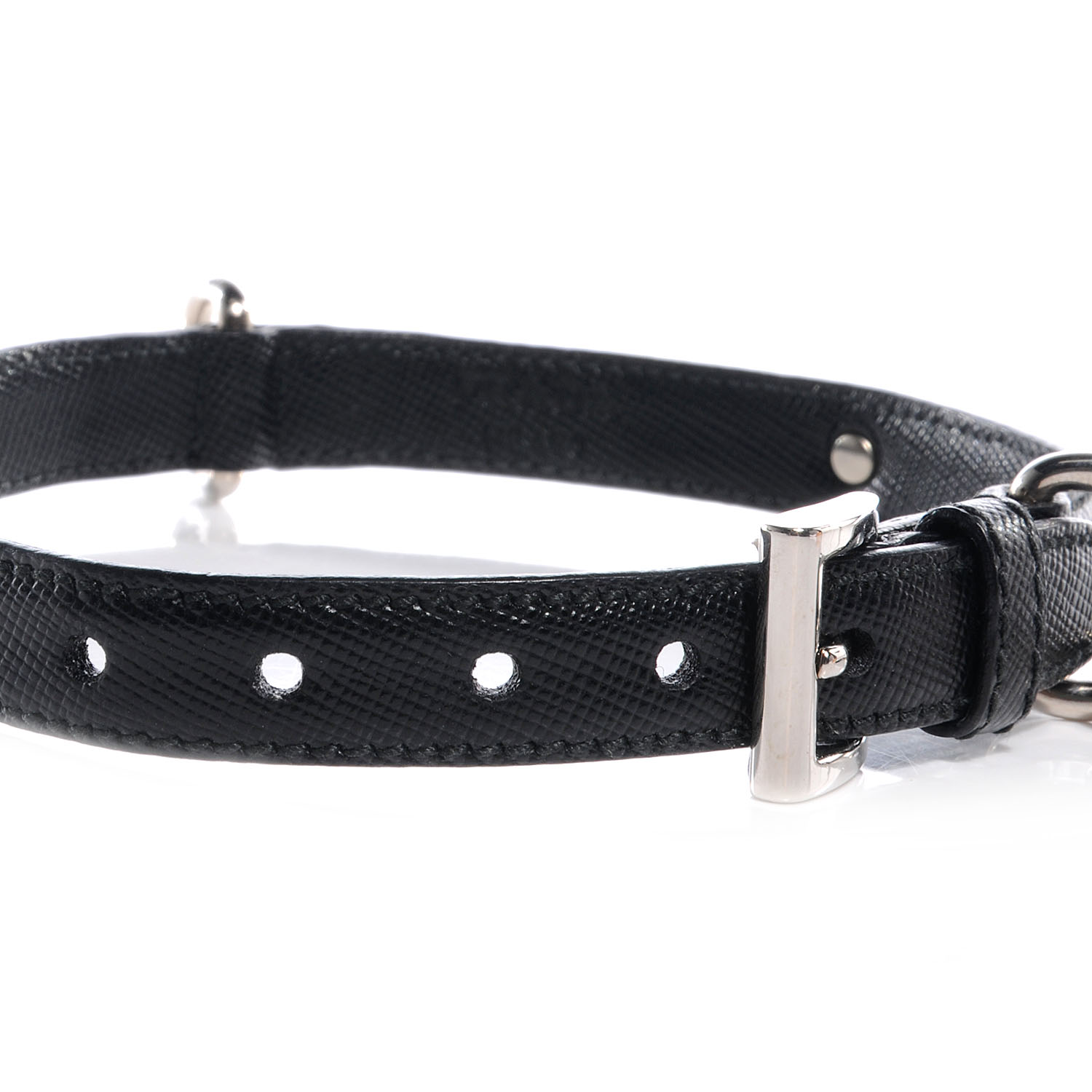 PRADA Saffiano Dog Collar Nero Black 61534