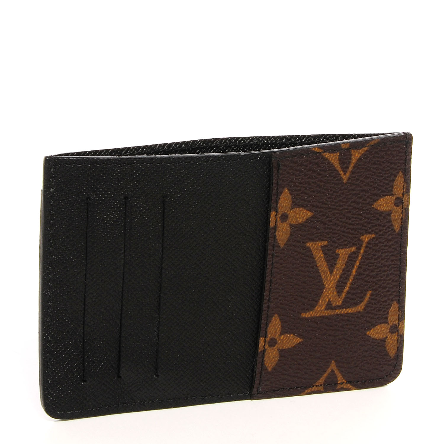 Louis Vuitton Womens Coated Canvas Monogram Multicolor Black Card Holder Wallet