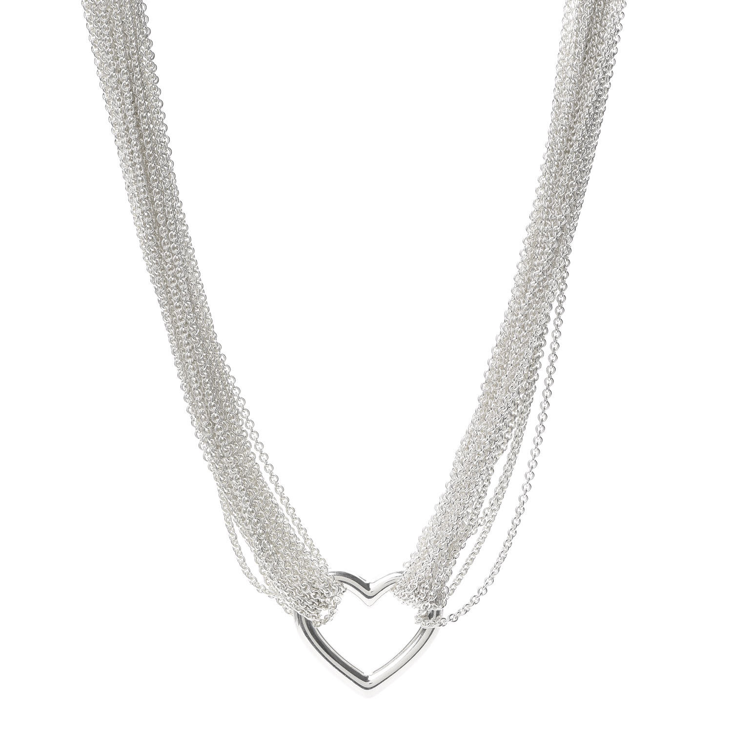 TIFFANY Sterling Silver Heart Multi Chain Toggle Necklace 657287 ...