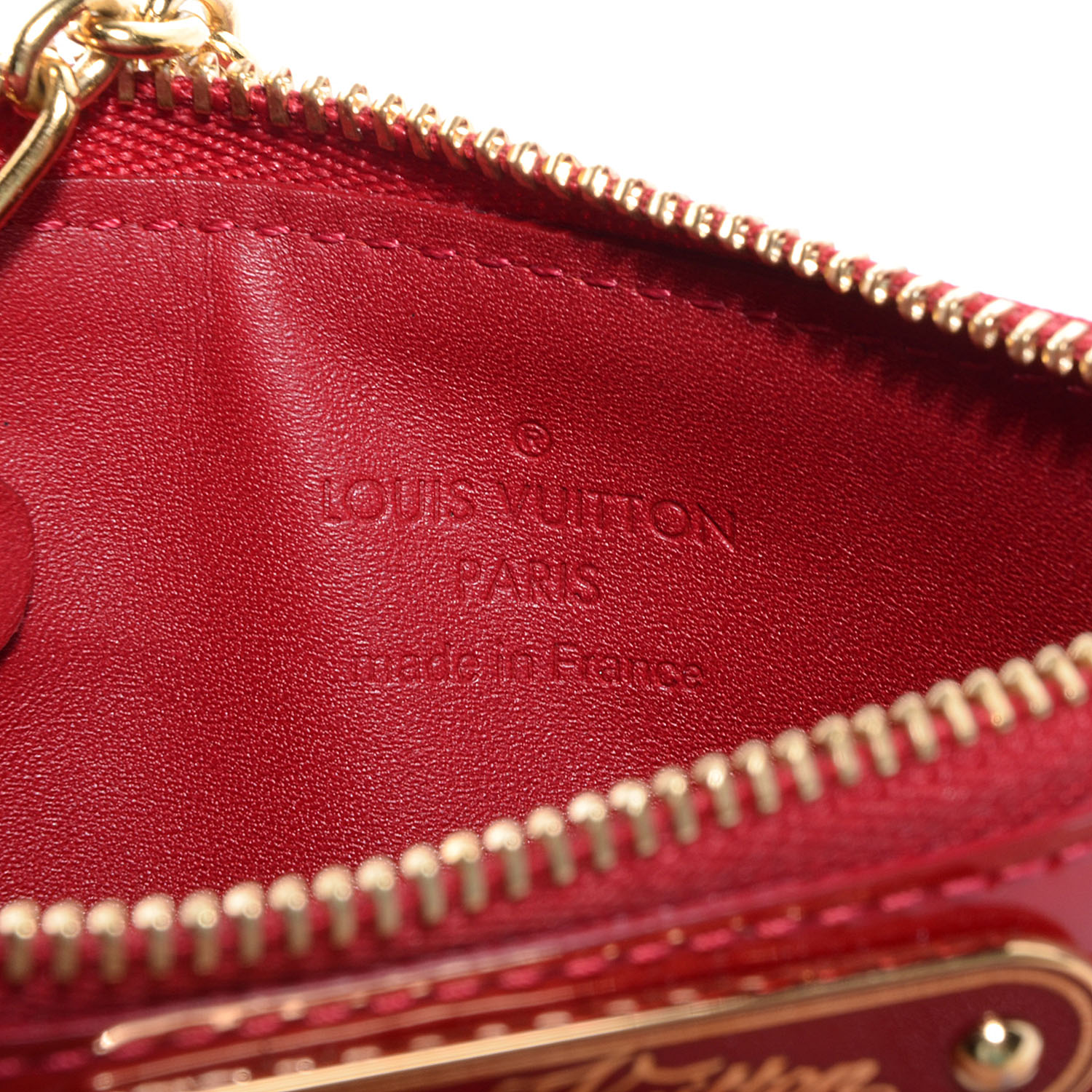 louis vuitton red vernis key pouch