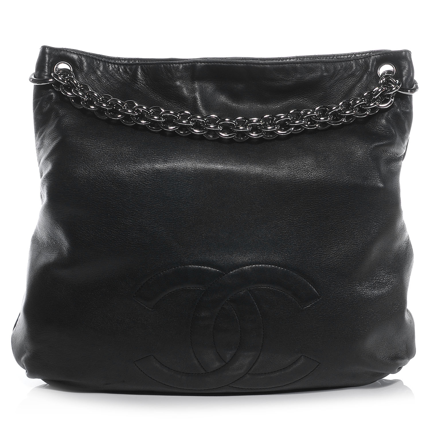 CHANEL Lambskin Soft and Chain Large Hobo Black 51619