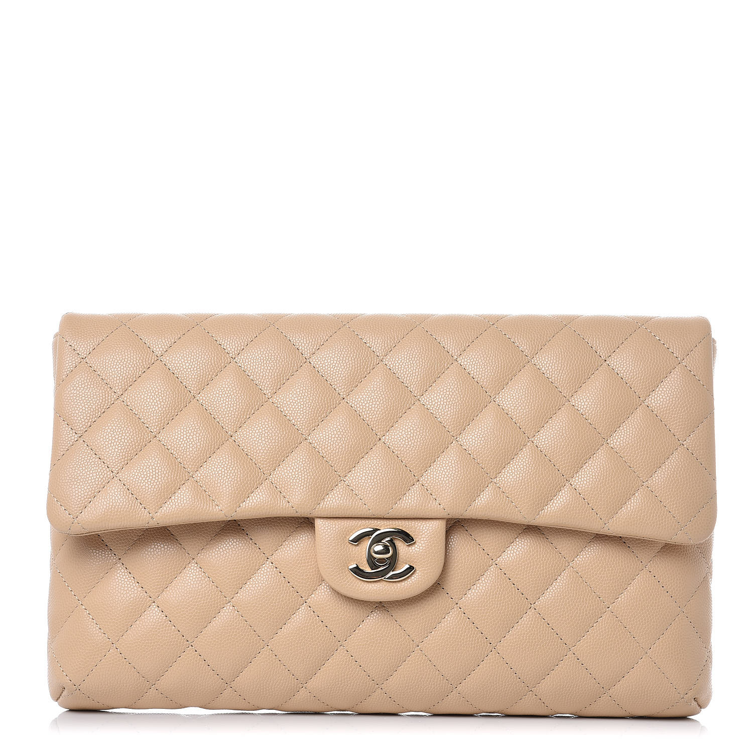 chanel beige clutch