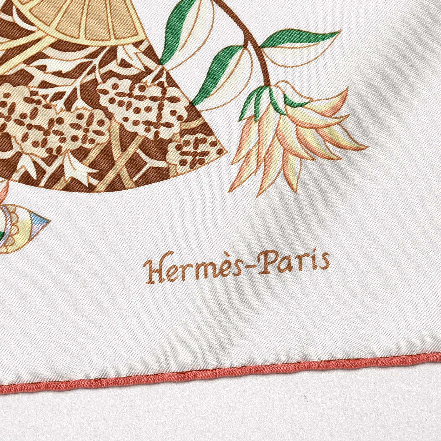 HERMES Silk Fleurs et Papillons de Tissus Scarf 90 358848