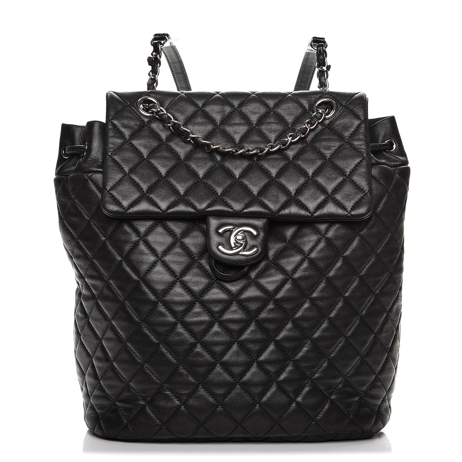 CHANEL Lambskin Quilted Large Urban Spirit Backpack Black 223534