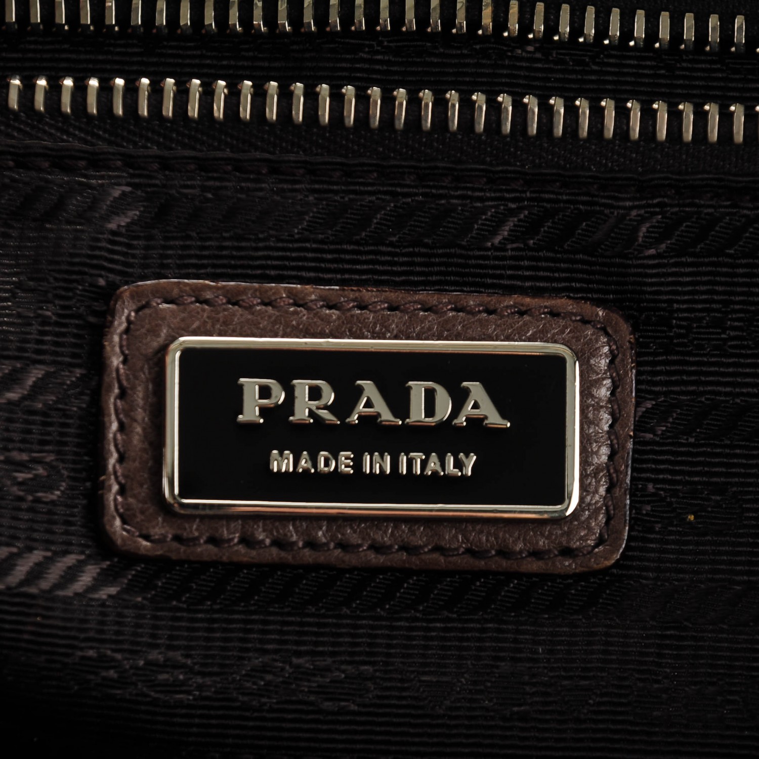 PRADA Glace Calf Zippers Plaque Boston 132652