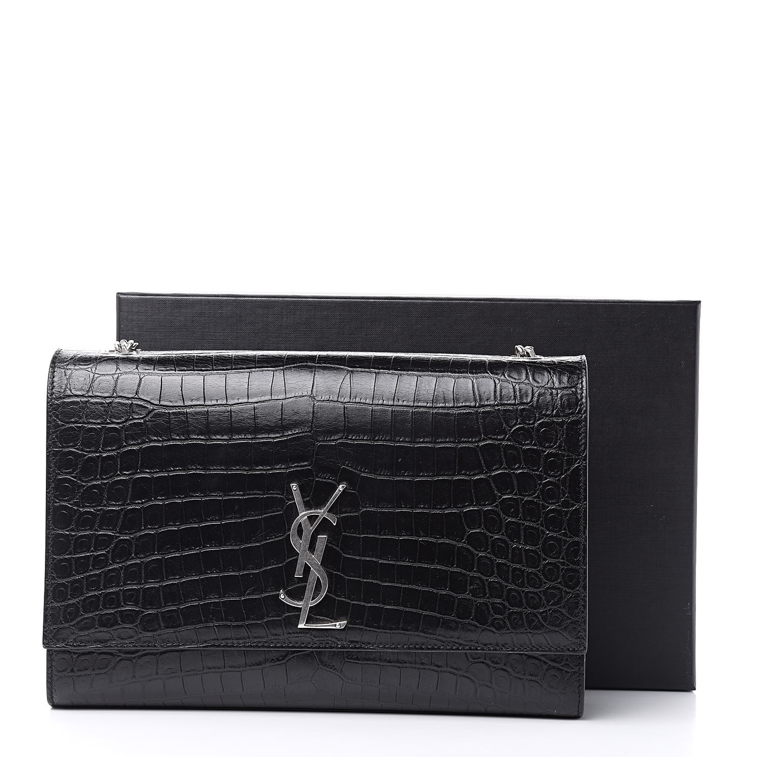 saint laurent kate croc embossed