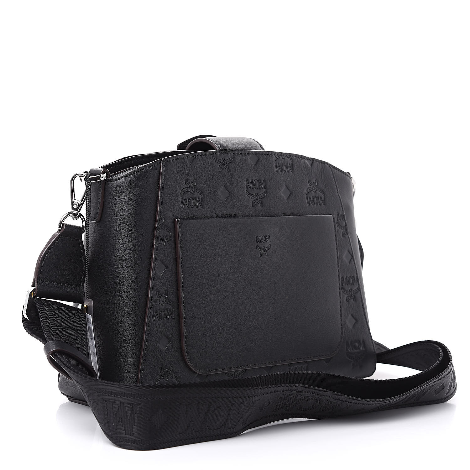 MCM Calfskin Ottomar Essential Crossbody Bag Black 495350
