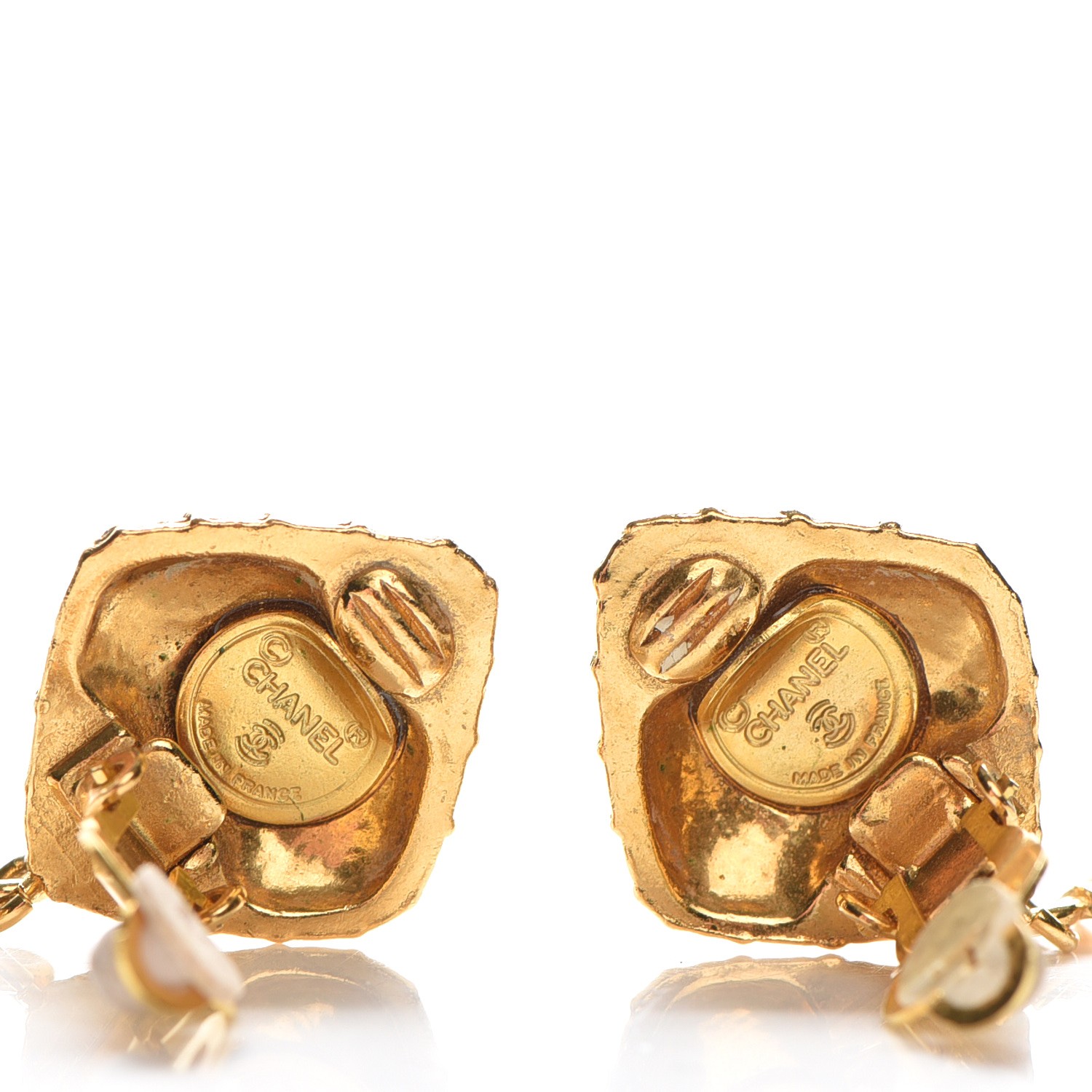 CHANEL Coco Clip On Earrings Gold 206477