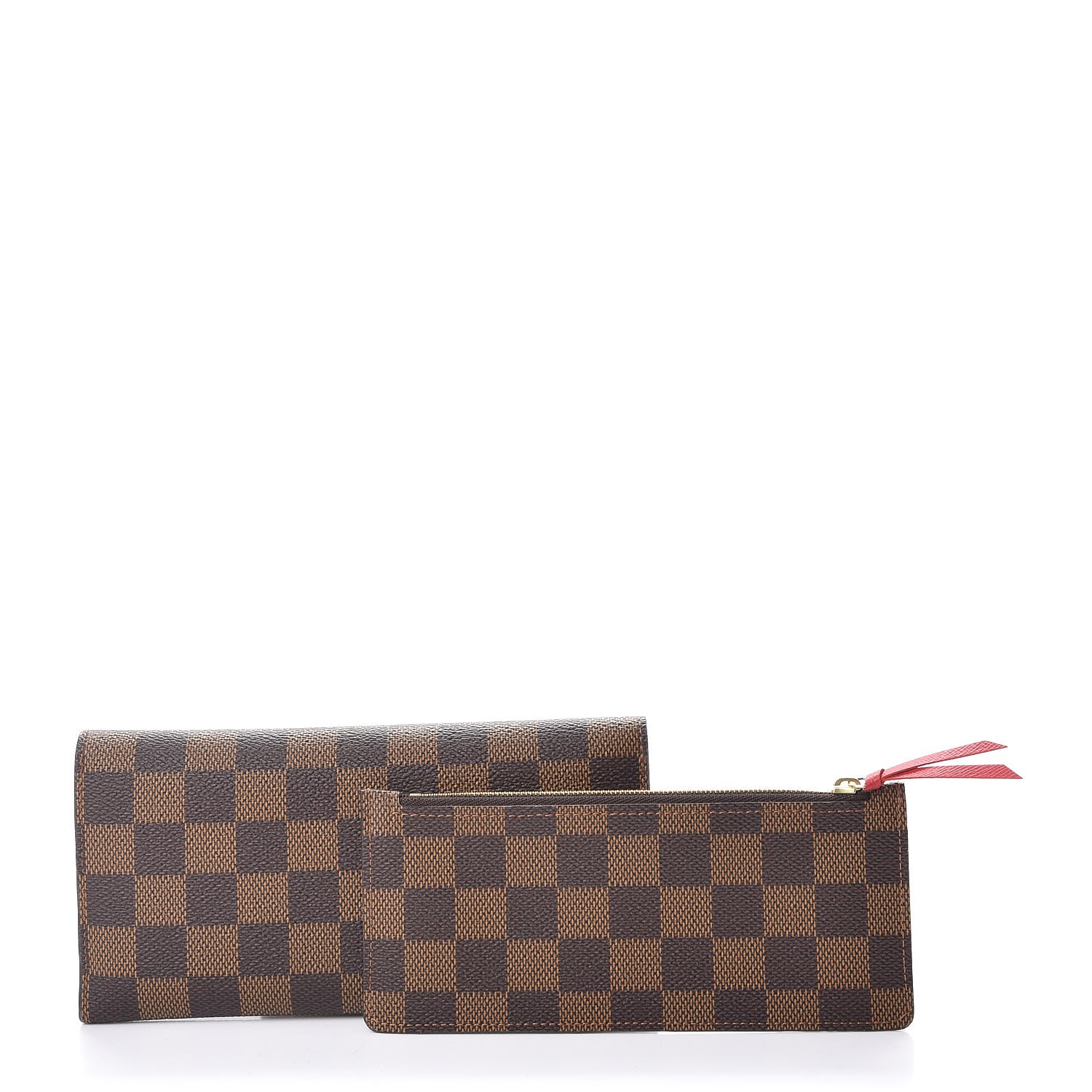 Louis Vuitton Emilie Wallet with red accents