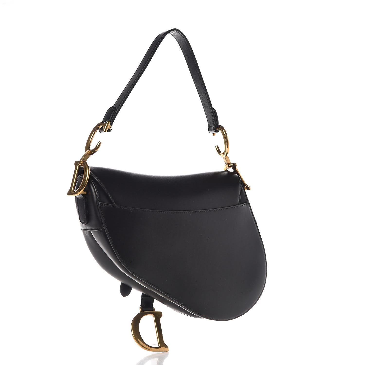 dior black calfskin saddle bag