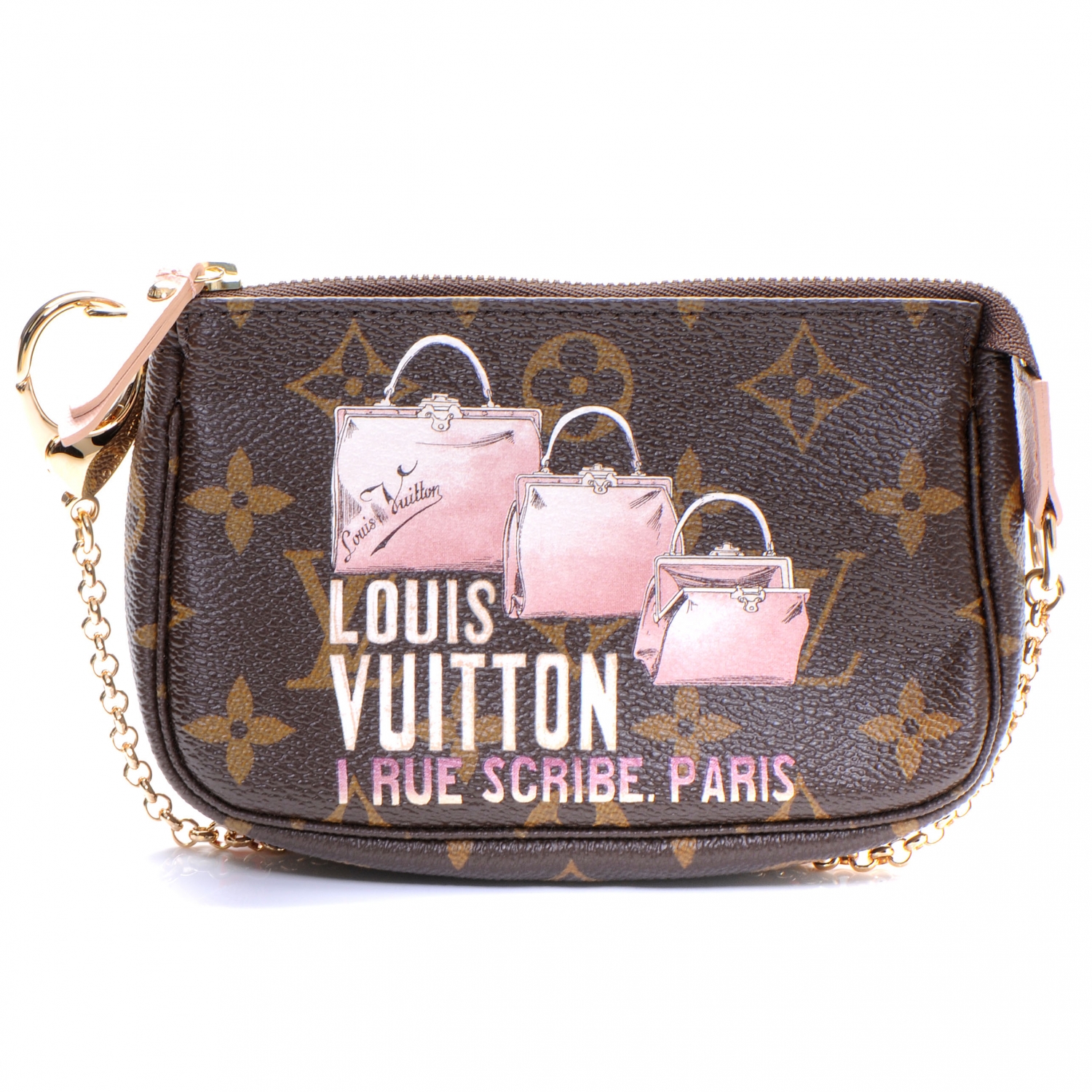 Louis Vuitton Mini Pochette Accessoires Pink in Cowhide Leather