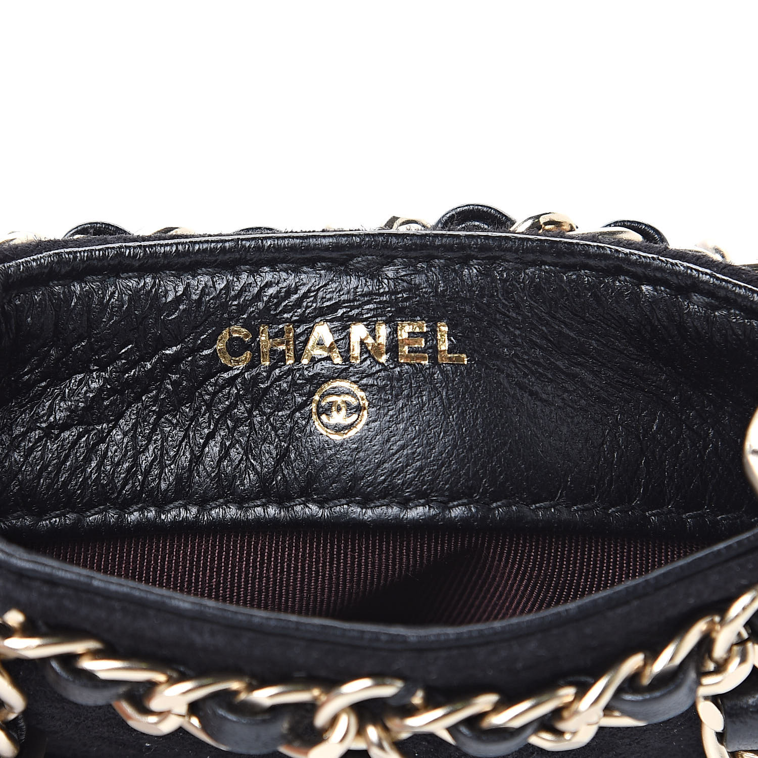 black chanel clutch with chain